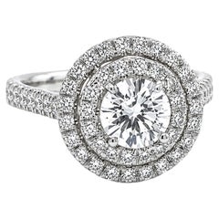 Diamond Round Engagement Ring 2.06 Carats Set in 18K White Gold