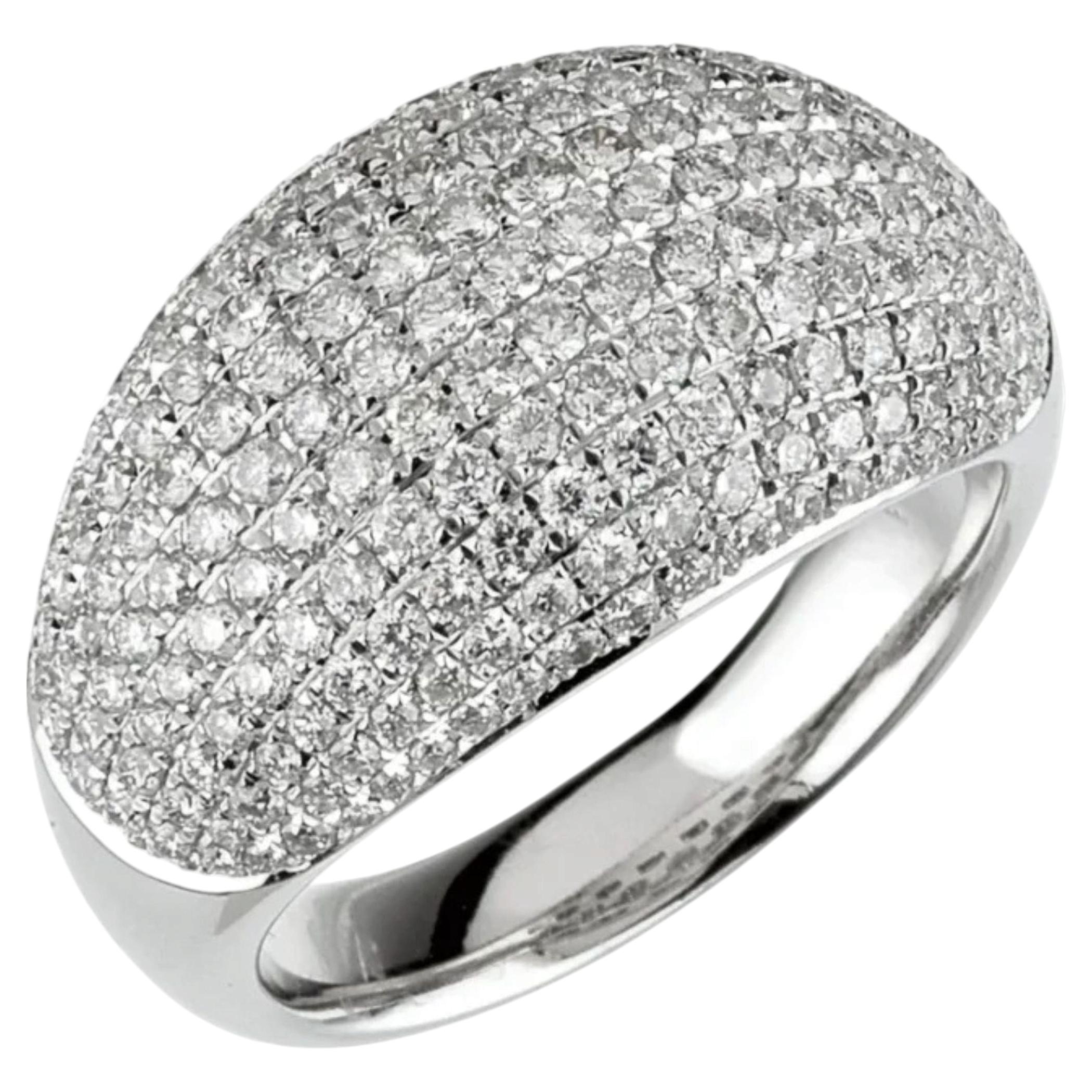 Diamond Pave Dome Ring 1.75 carats 14K White Gold
