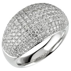 Diamond Pave Dome Ring 1.75 carats 14K White Gold