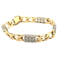 Diamond Cuban Link with 5.25 Carats Bracelet Diamonds 7.5" Long 18KYG/WG