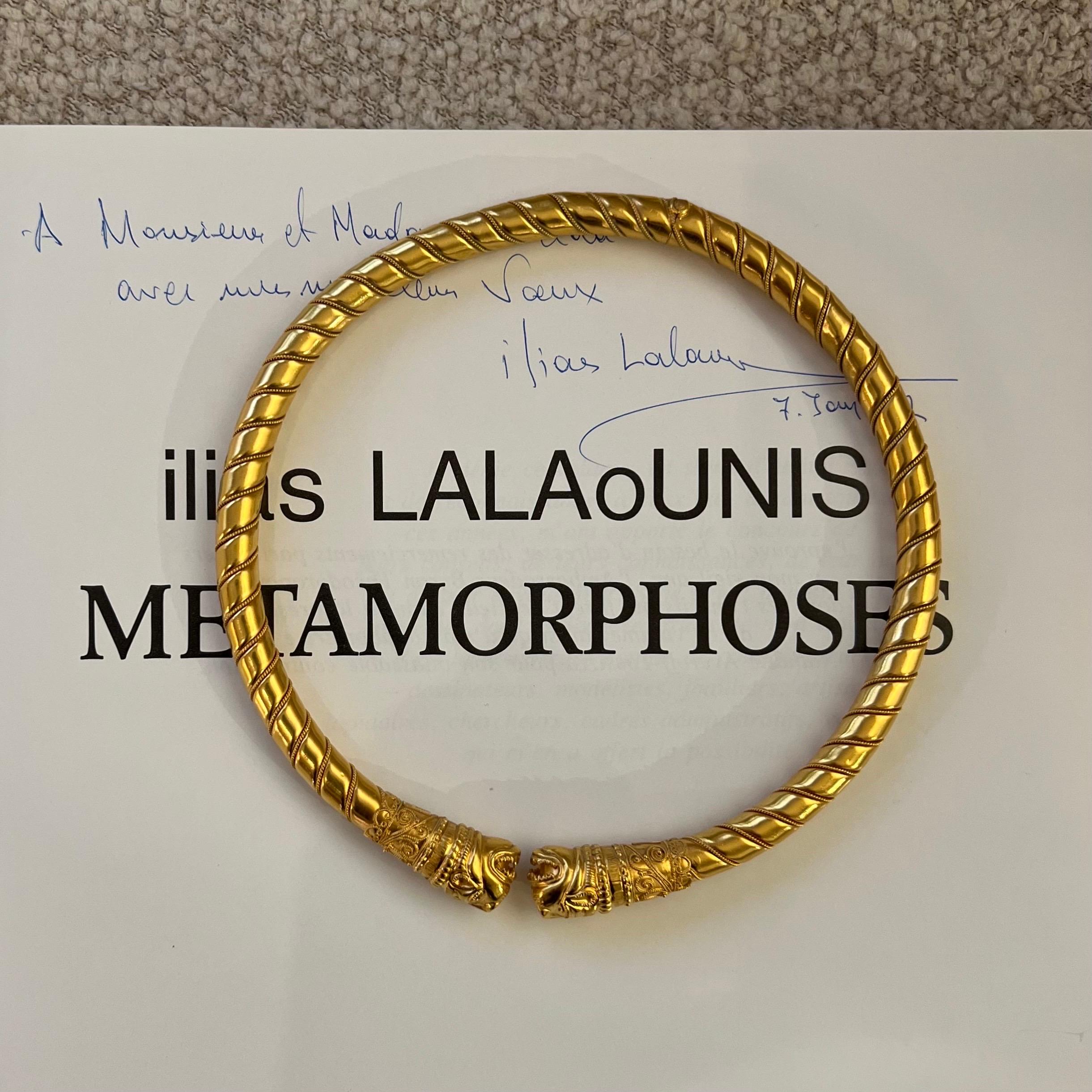 Lalaounis 18 Karat Yellow Gold Choker Necklace with Lion Heads 3