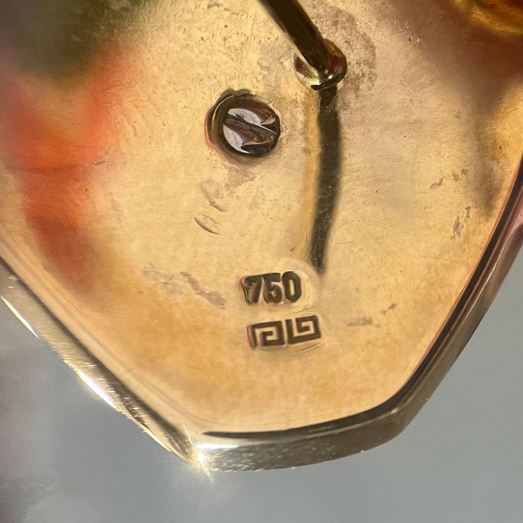 Orecchini in oro giallo 18 carati, lapislazzuli e diamanti di Paul Binder, anni '90 in vendita 3