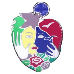 Joyas inspiradas en el arte Plata de ley 925 Colgante esmaltado Famosa joya ART