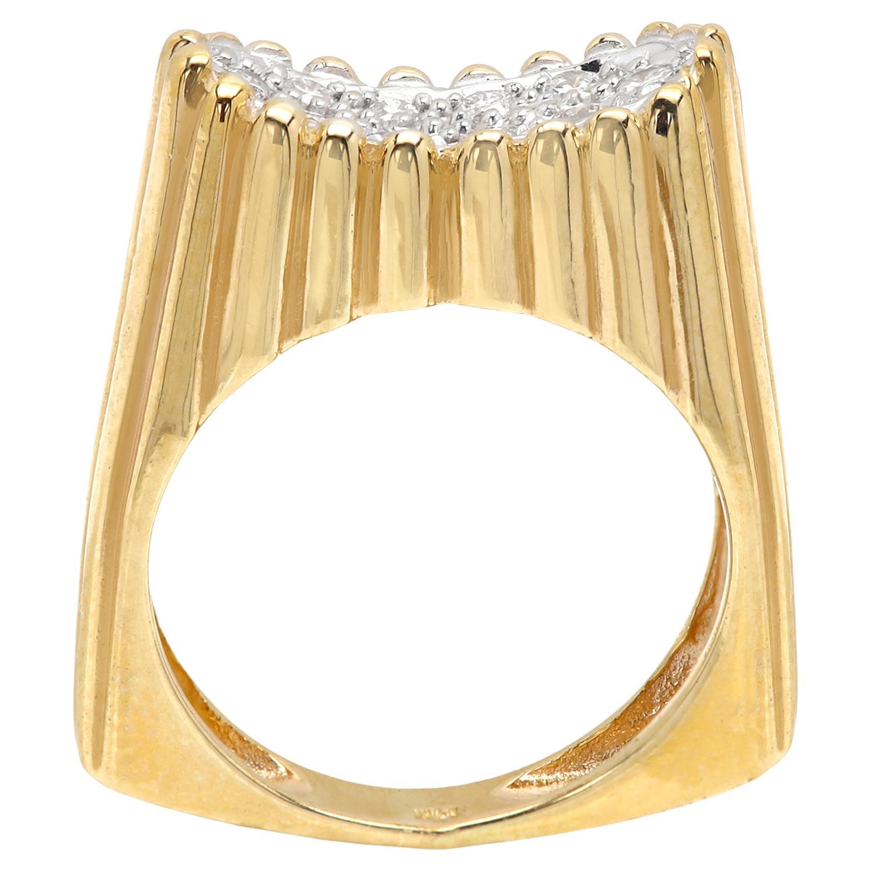 Anello Vintage Cluster Diamonds Nature Diamonds 14 Karat Gold in vendita