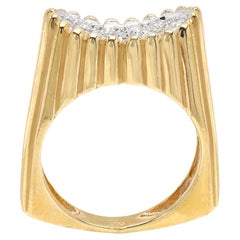 Anillo Vintage Racimo Diamantes Diamantes Naturales Oro 14 Kilates