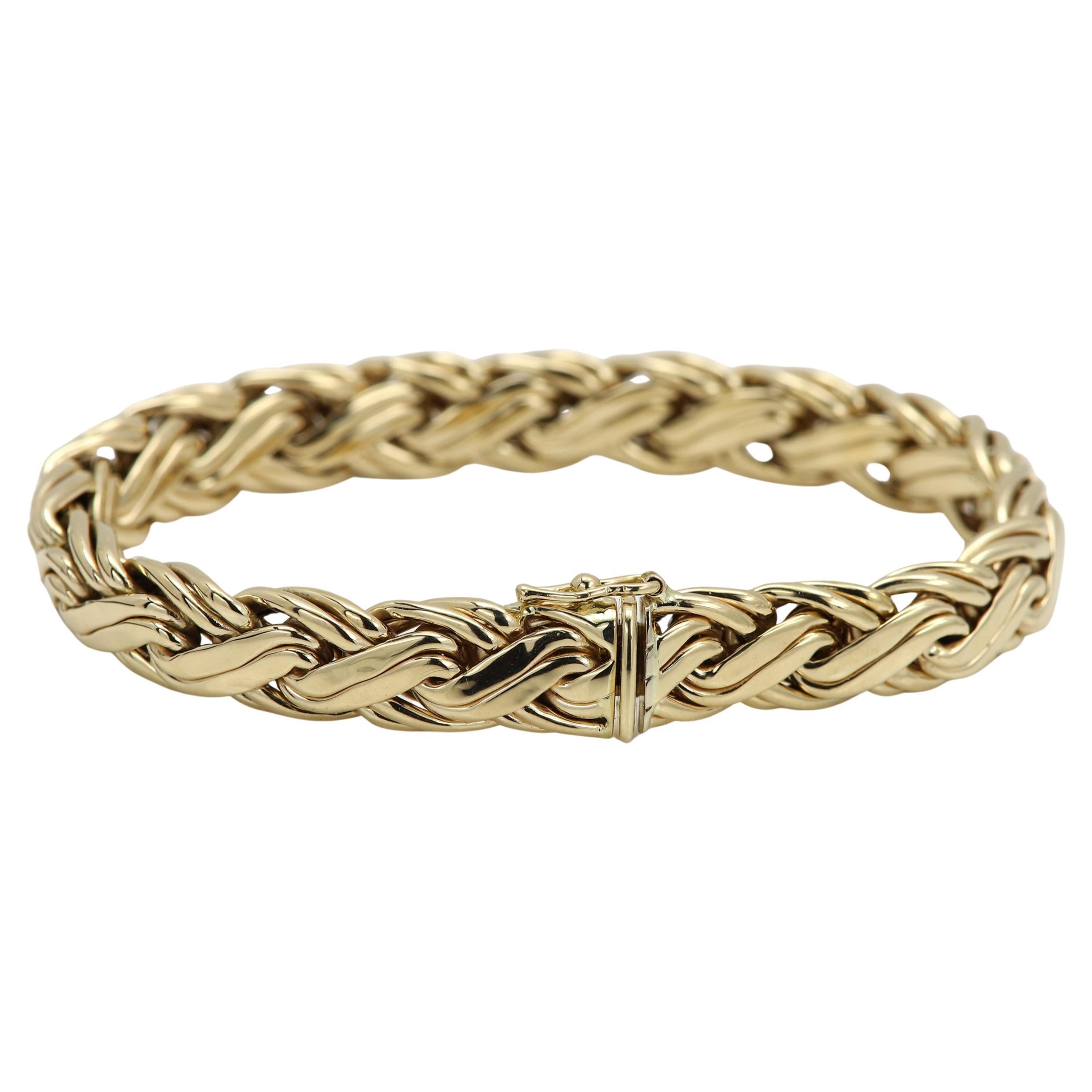 Vintage Tiffany and co Gold Bracelet 14 Karat yellow Gold weave Bracelet