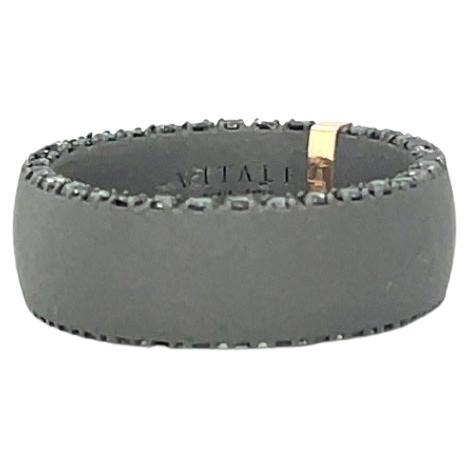 Men's Titanium Round Black Diamond Band Ring For Sale