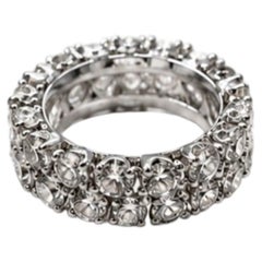 ART DECO 18K white gold white diamonds band ring