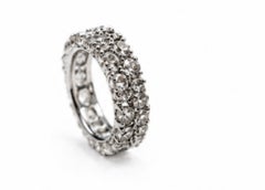 ART DECO 18K white gold white diamonds band ring