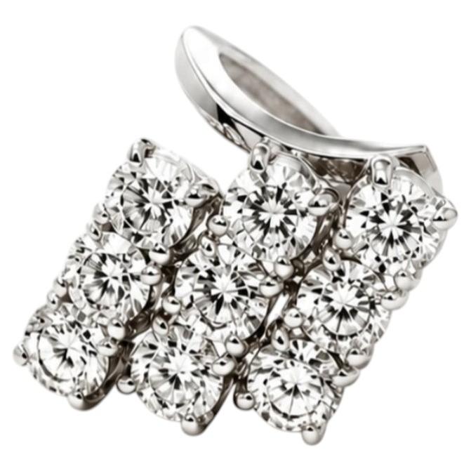 ART DECO 18K white gold diamond cocktail ring For Sale