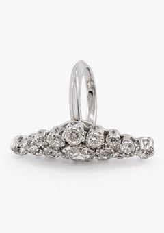 ART DECO Cocktailring aus 18 Karat Weißgold mit Diamanten