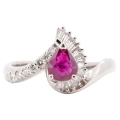 1.21ctw Ruby and Diamond Halo Engagement Ring Platinum Heavy 7g+ R6731
