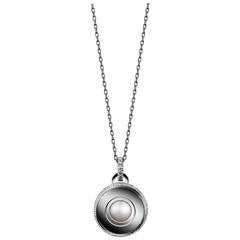 Alexandra Mor Round-Cut Off-White Pearl Diamond June Birthstone Pendant