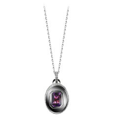 Alexandra Mor Emerald-Cut Amethyst and Diamond February Birthstone Pendant