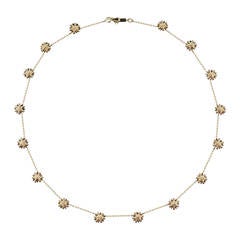 Diamond Yellow Gold Snowflake Elements Chain 2