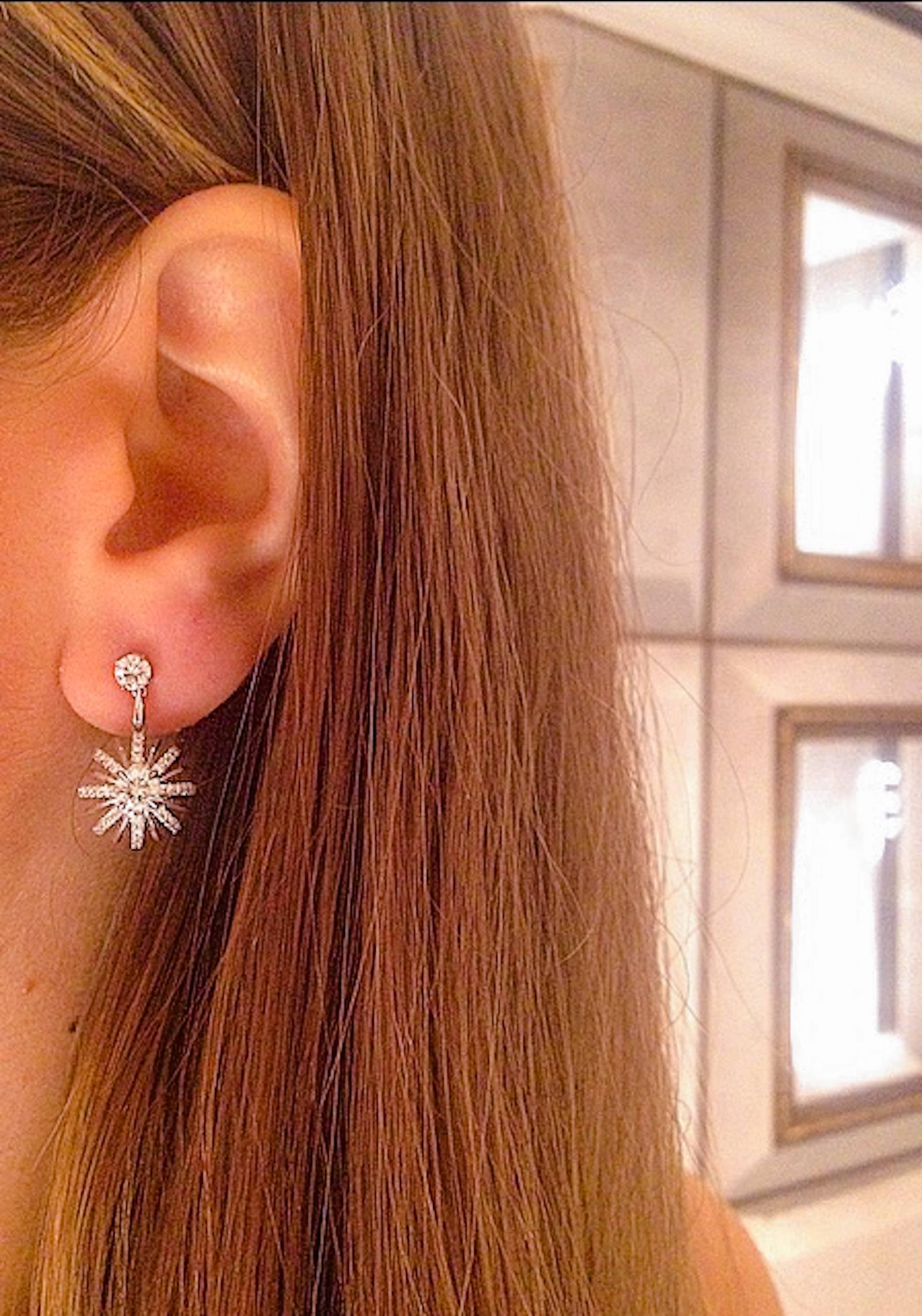 dangling snowflake earrings