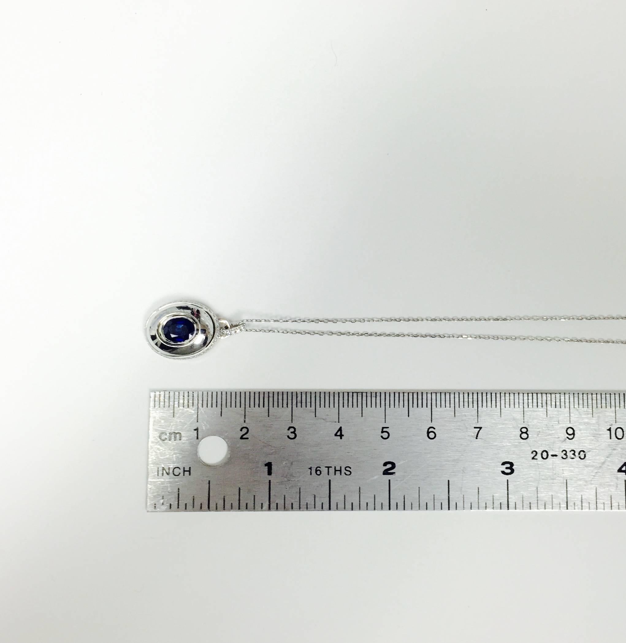 Contemporary Alexandra Mor Sapphire and Diamond September Birthstone Pendant For Sale