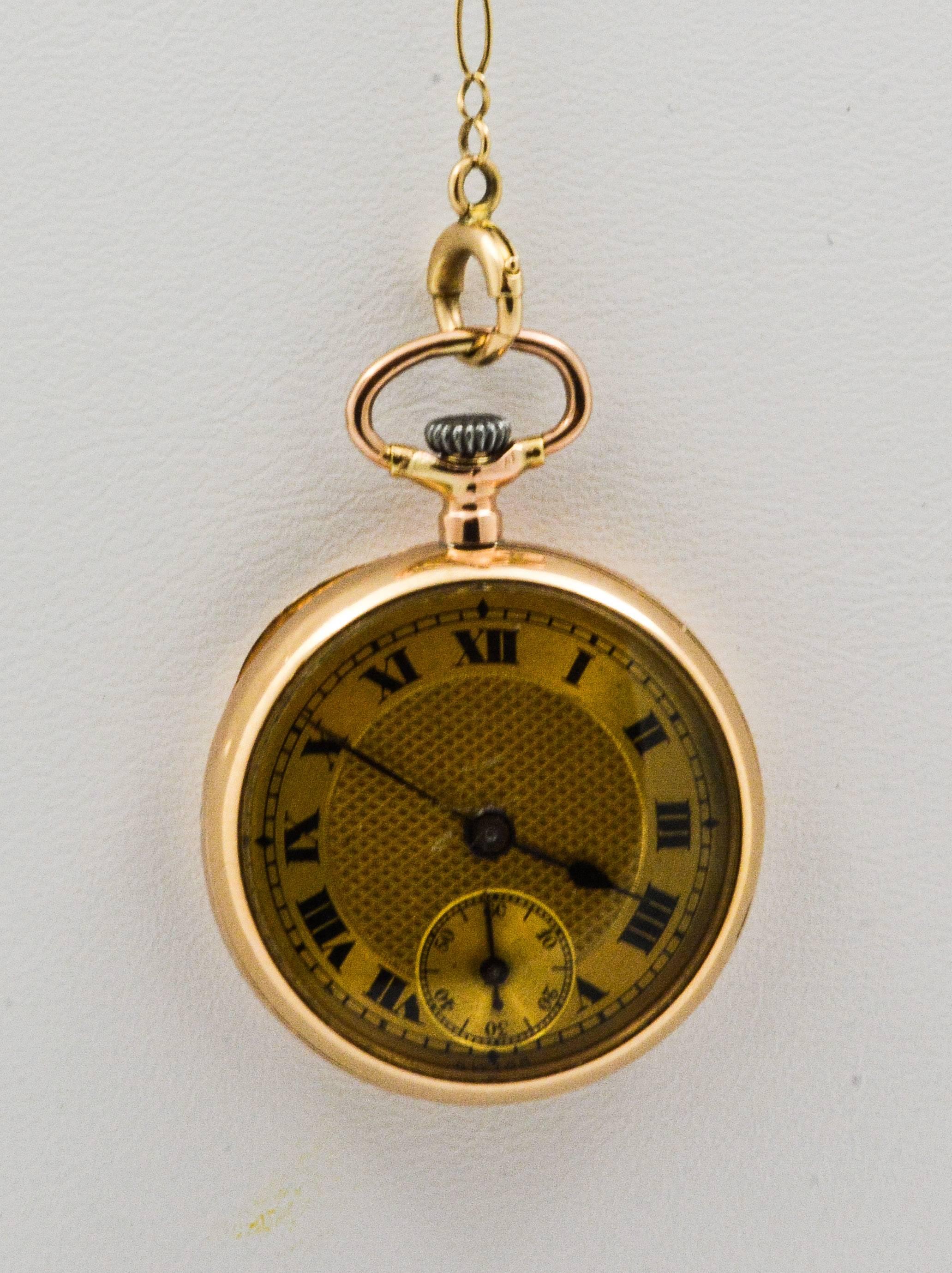 Rolex Yellow Gold Pocket Watch In Good Condition In Dallas, TX