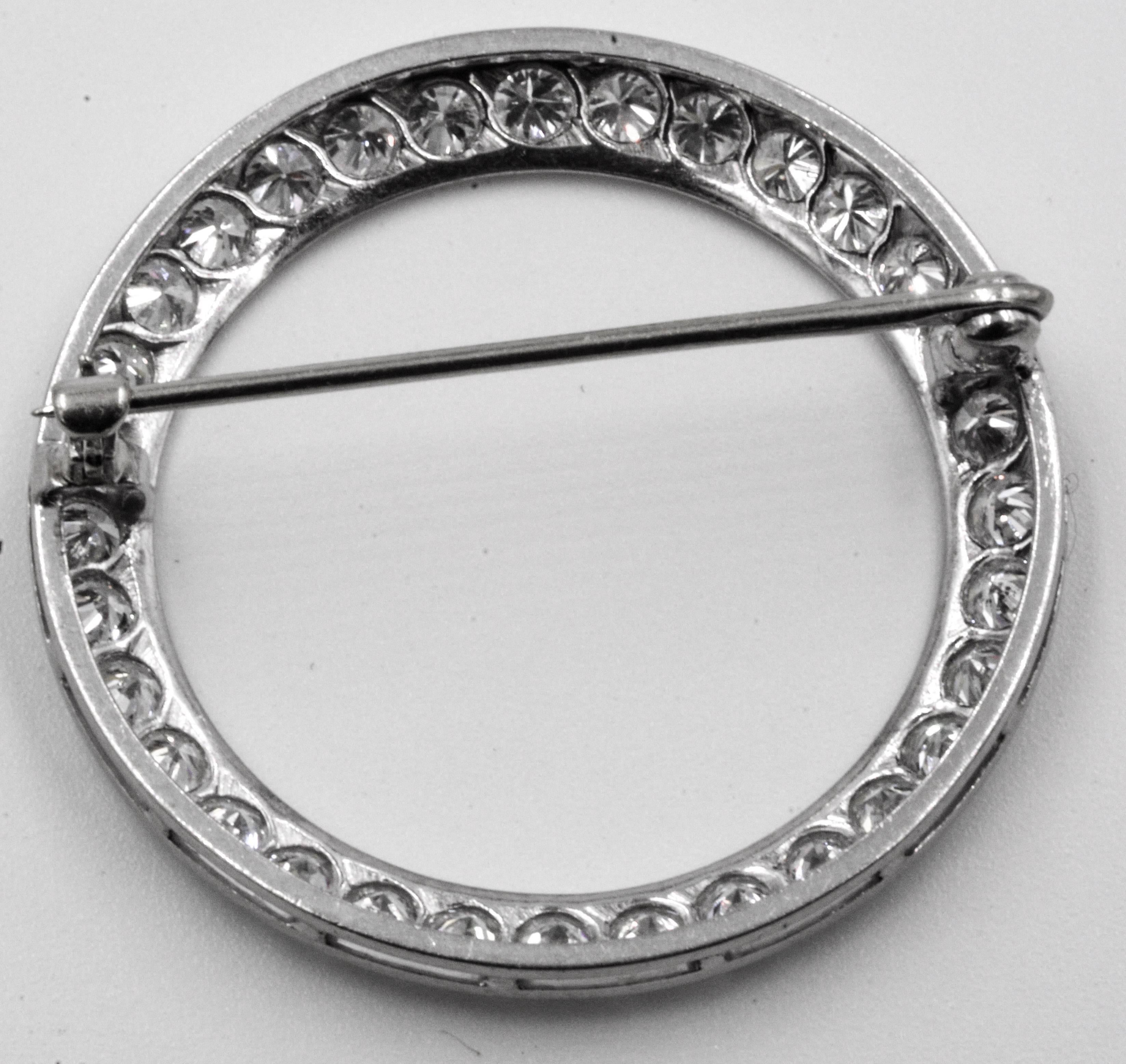 Women's or Men's Platinum and Diamond Circle Pin
