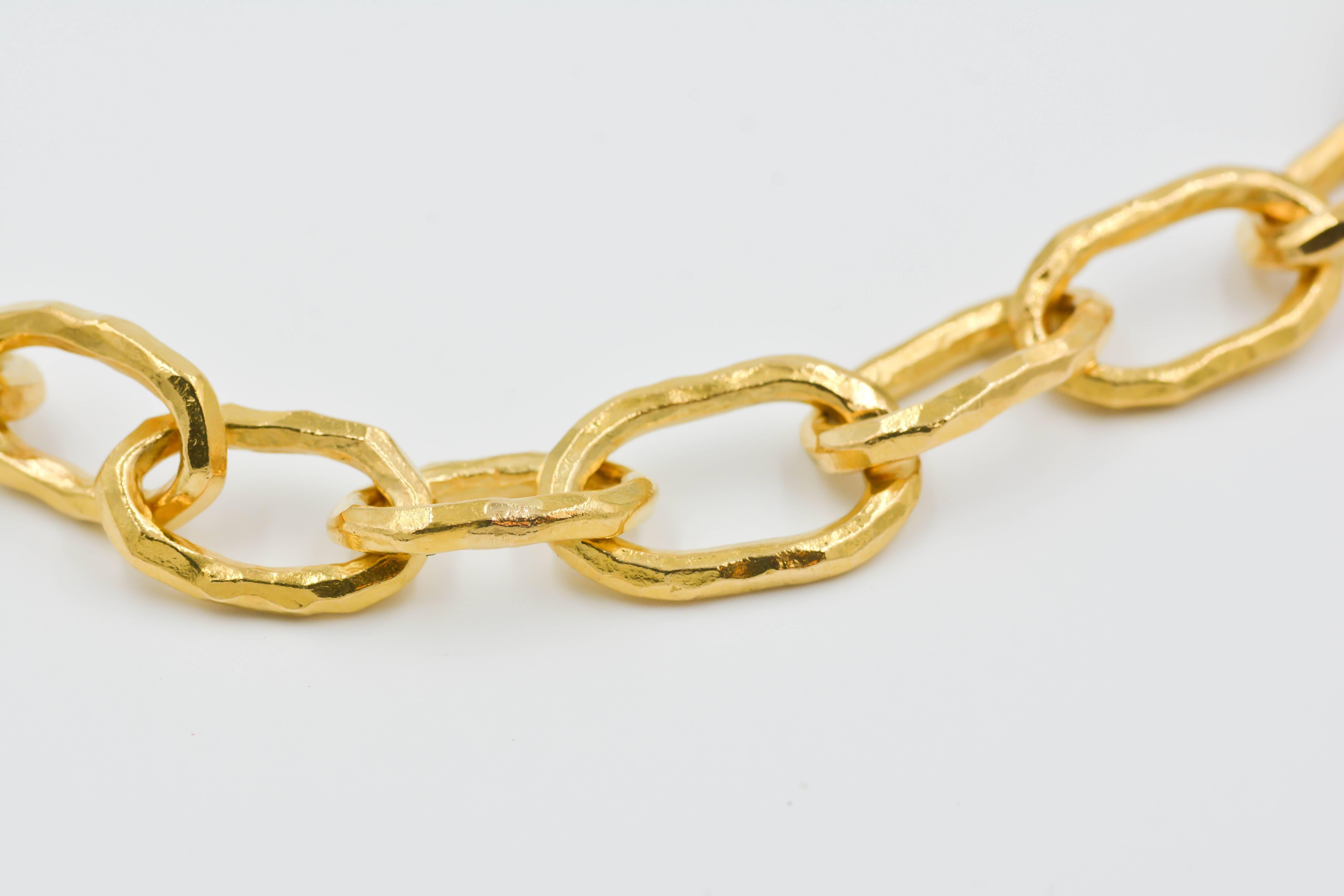 large gold link necklace