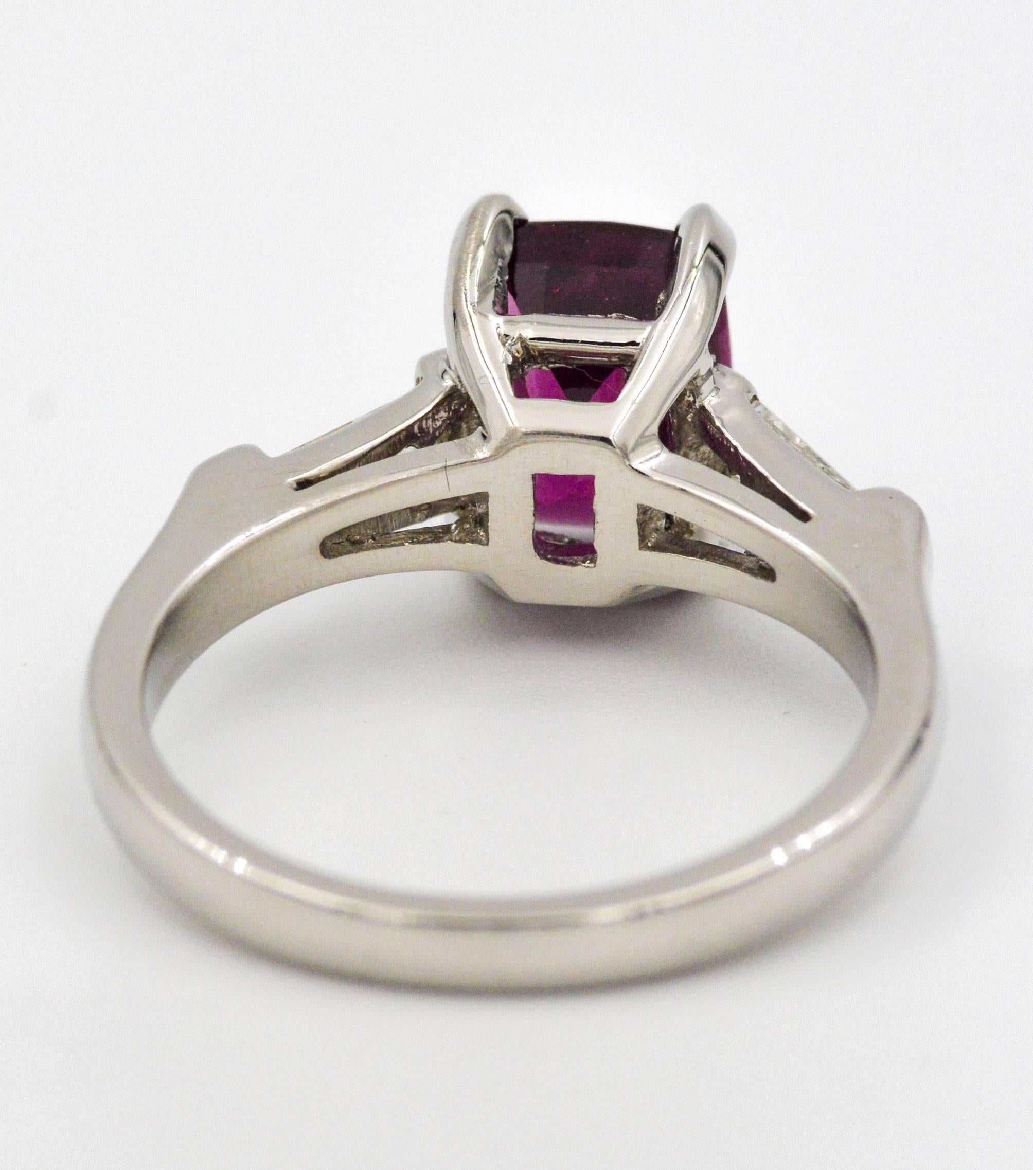 Women's Garnet Diamond Platinum Ring