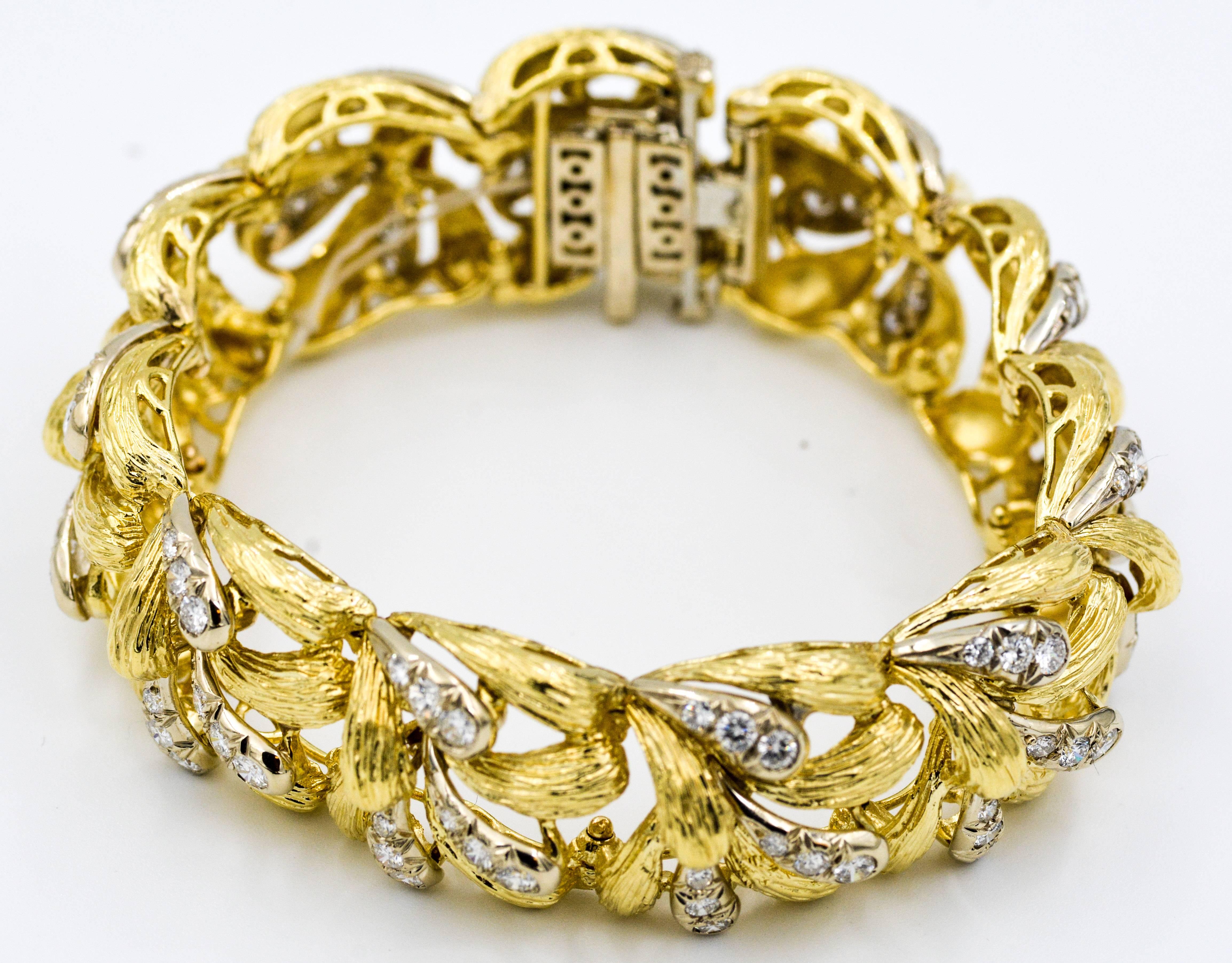 1.25 Carat Diamond 18 Karat Yellow Gold Bracelet 1