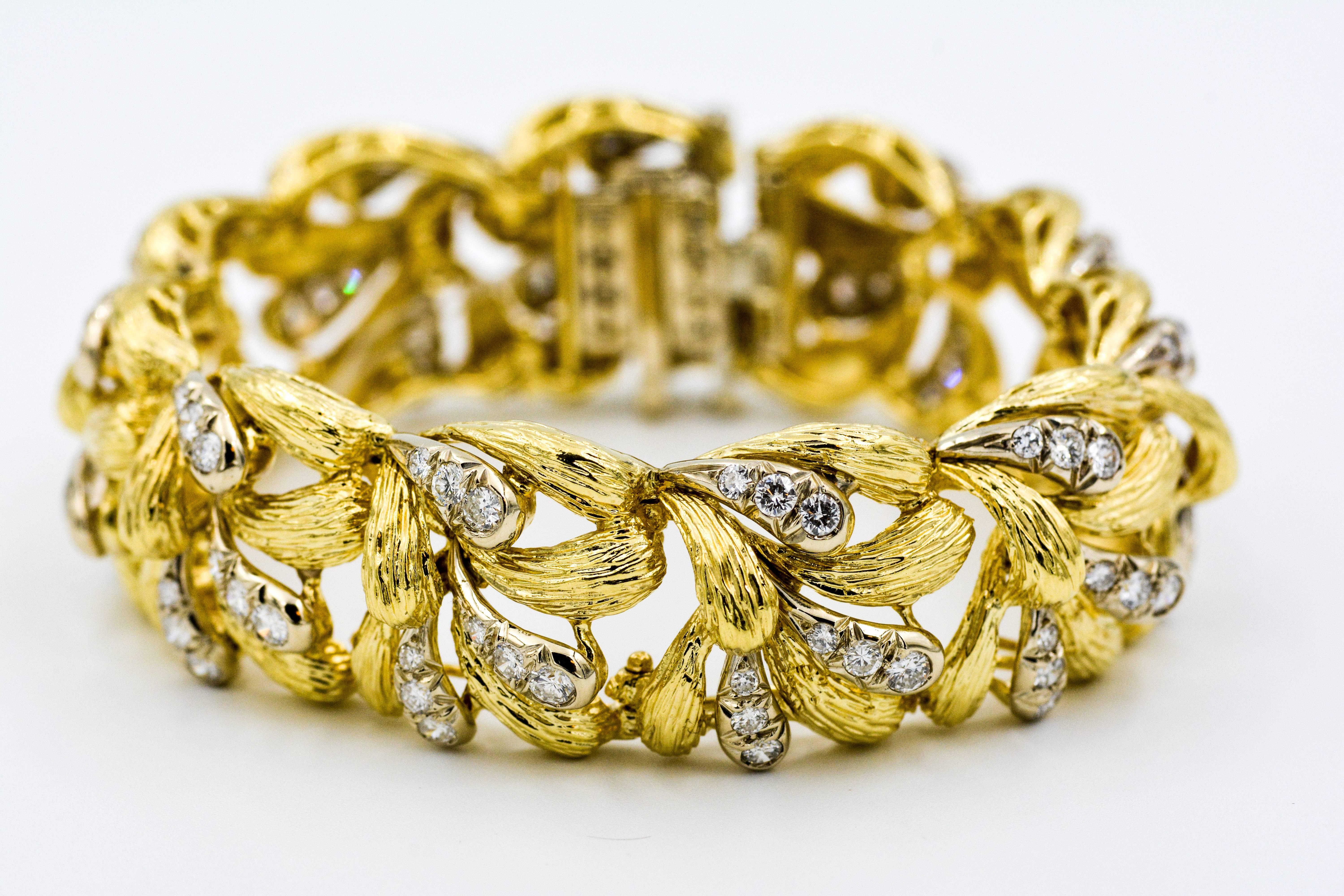 1.25 Carat Diamond 18 Karat Yellow Gold Bracelet 2