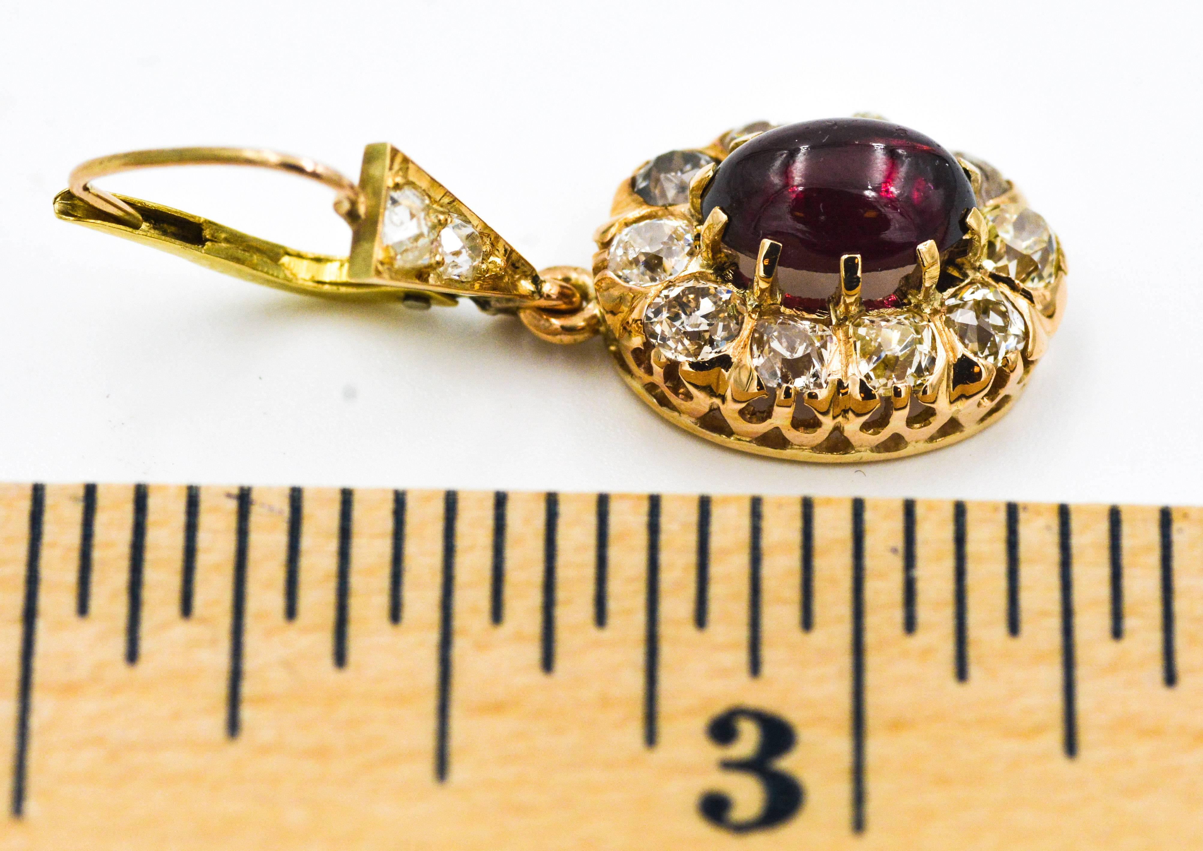 2.65 ct Victorian Diamond and 4 ct Garnet Earrings from Eiseman Jewels 2