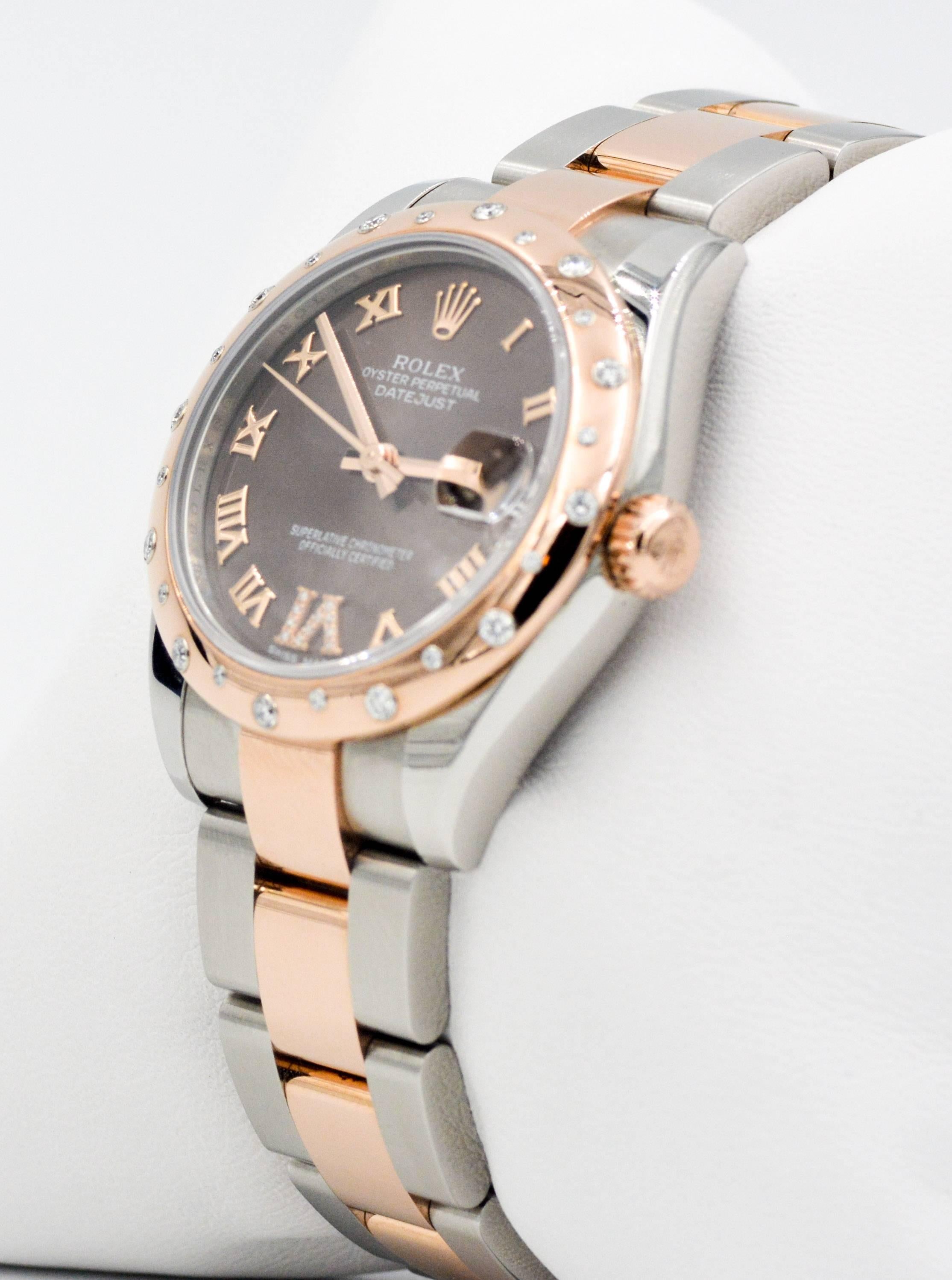 rose gold rolex chocolate face