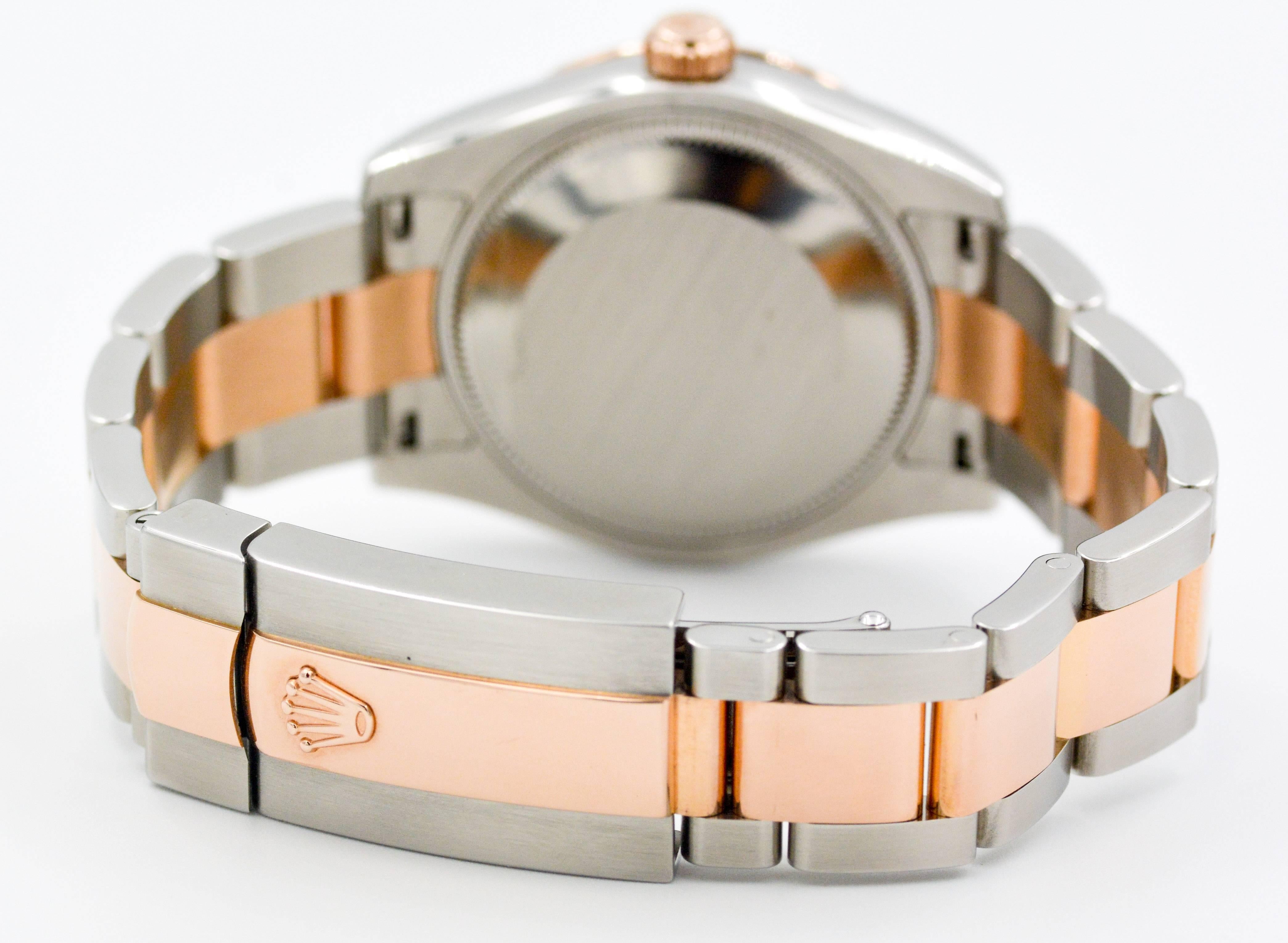 Modern Rolex Ladies Rose Gold Chocolate Dial Datejust Oyster Perpetual Wristwatch