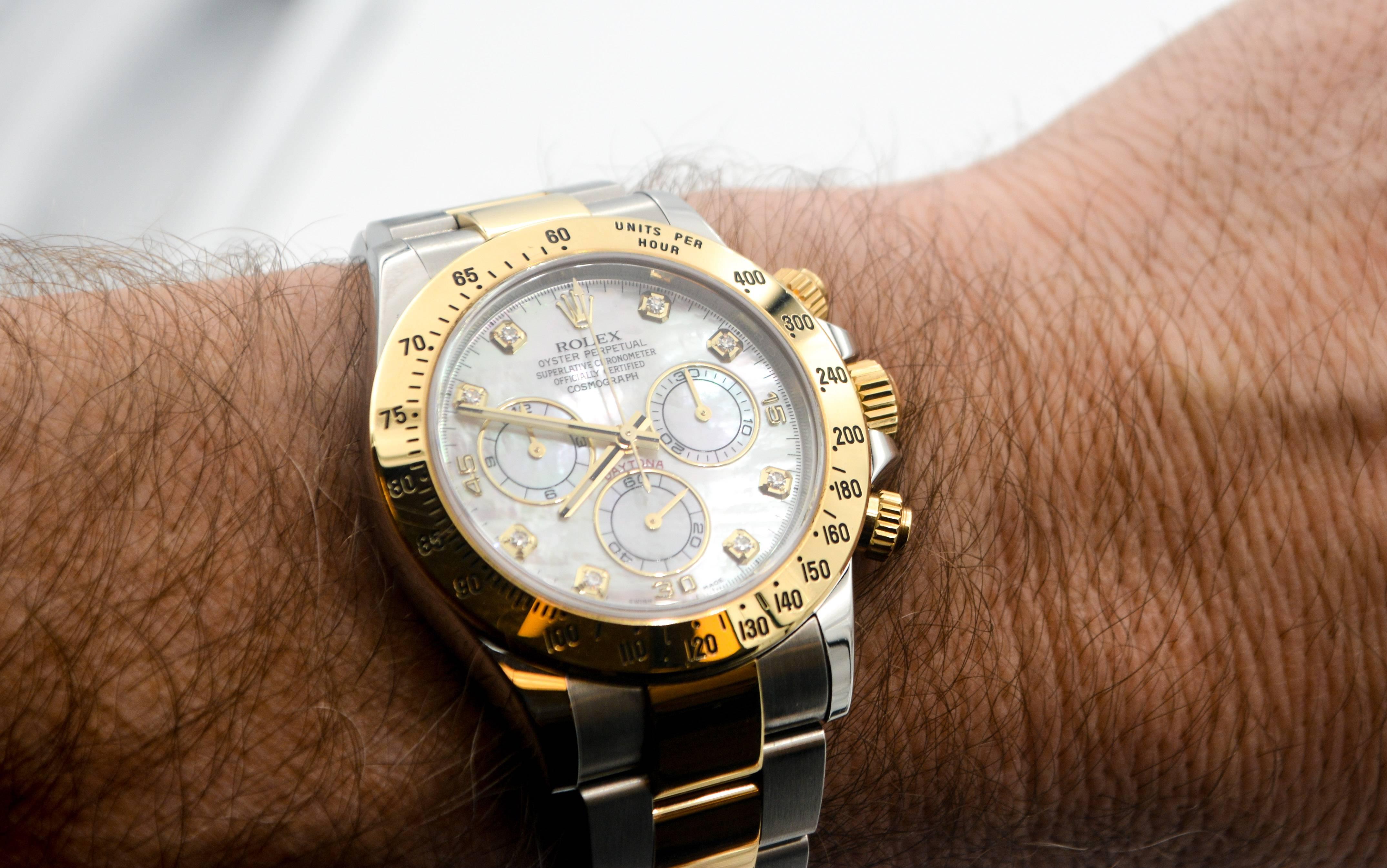 Men's Rolex Yellow Gold Stainless Steel Daytona Mechanical Wristwatch 