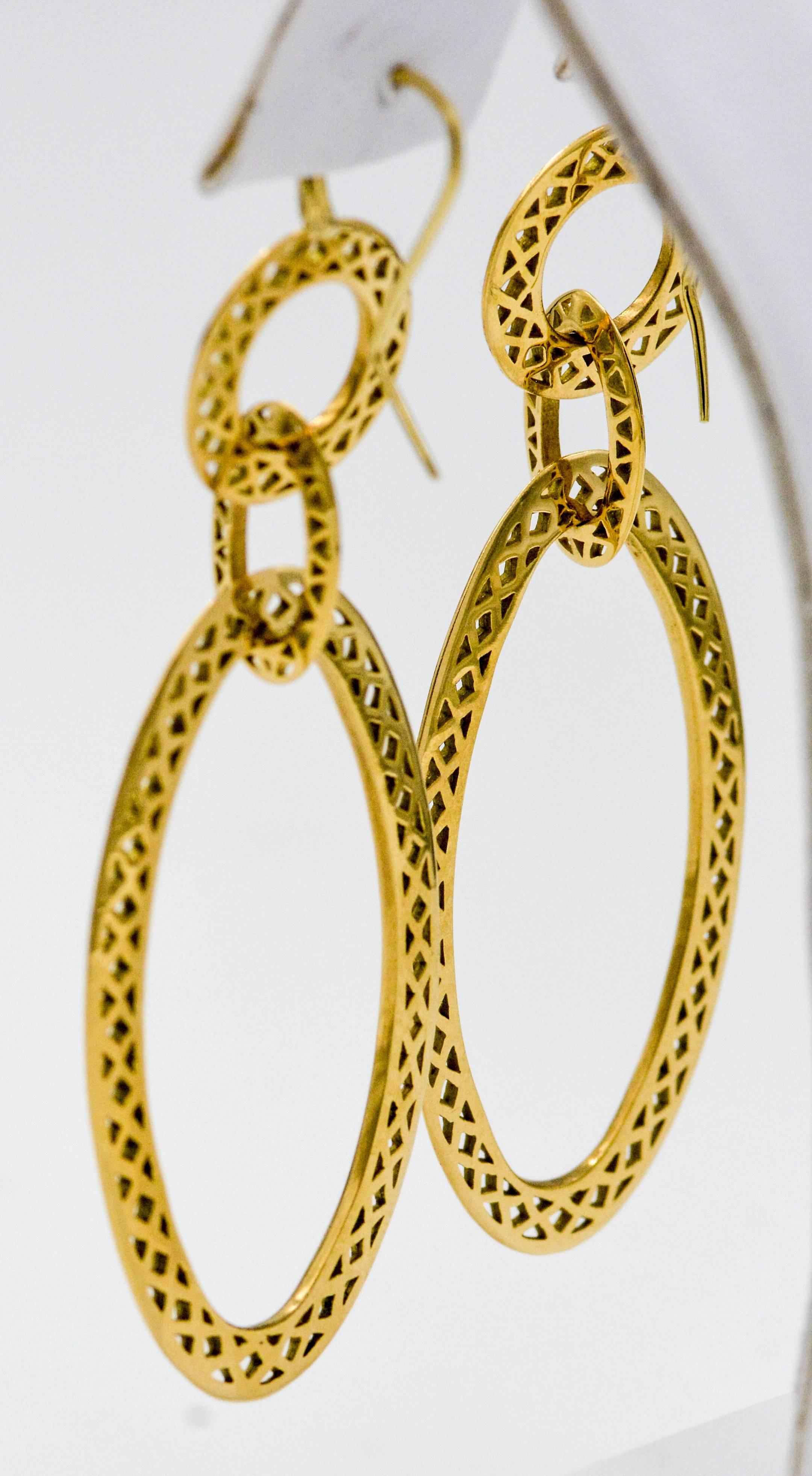 Women's Ray Griffith Yellow Gold Gypsy Hoop Earrings