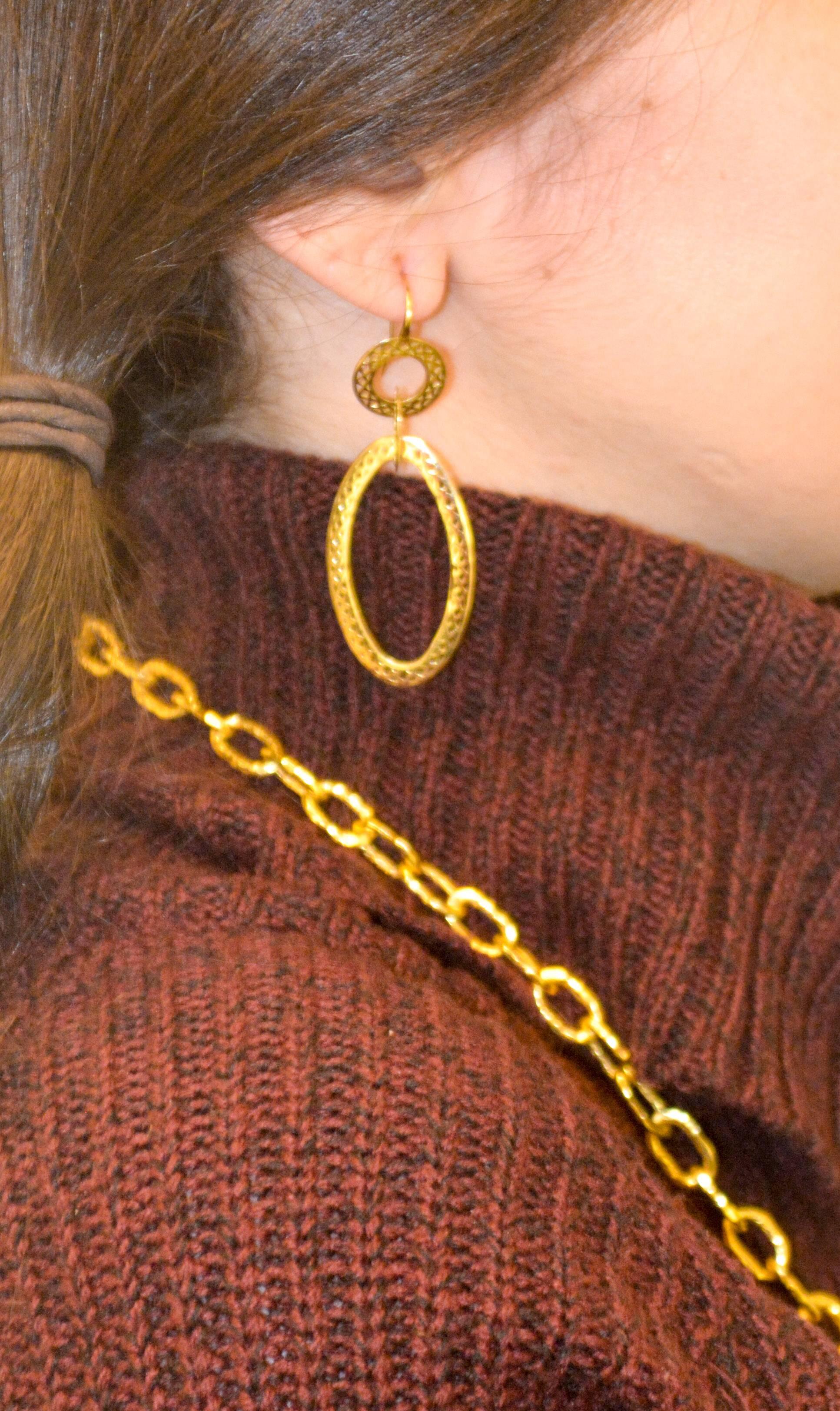 Ray Griffith Yellow Gold Gypsy Hoop Earrings 2