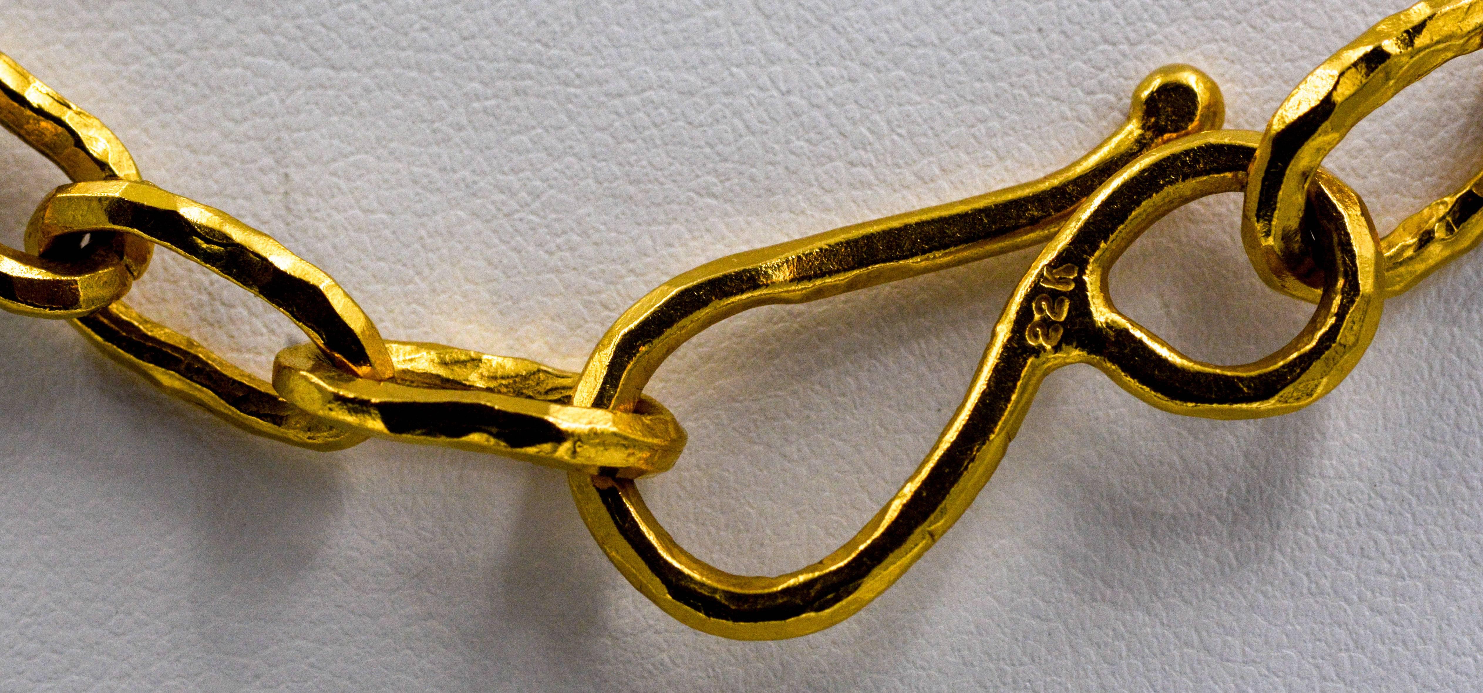 Jean Mahie Medium Cadene 22 Karat Yellow Gold Chain Necklace In Excellent Condition In Dallas, TX