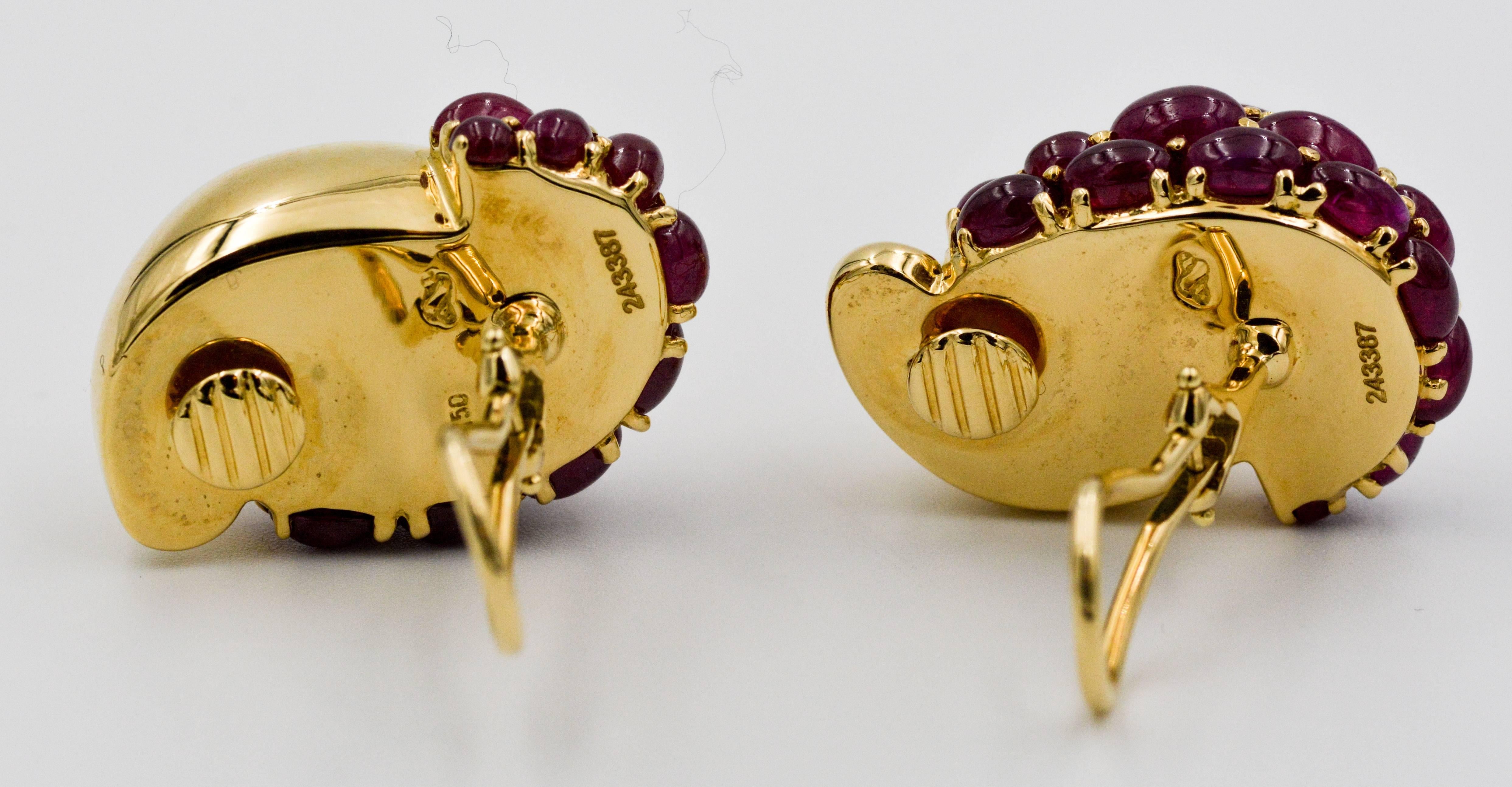 Seaman Schepps Yellow Gold and Ruby Earrings 5