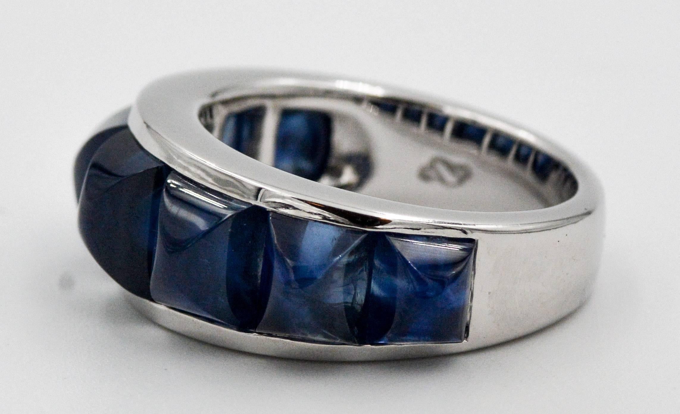 Seaman Schepps Portofino Blue Sapphire White Gold Ring 2