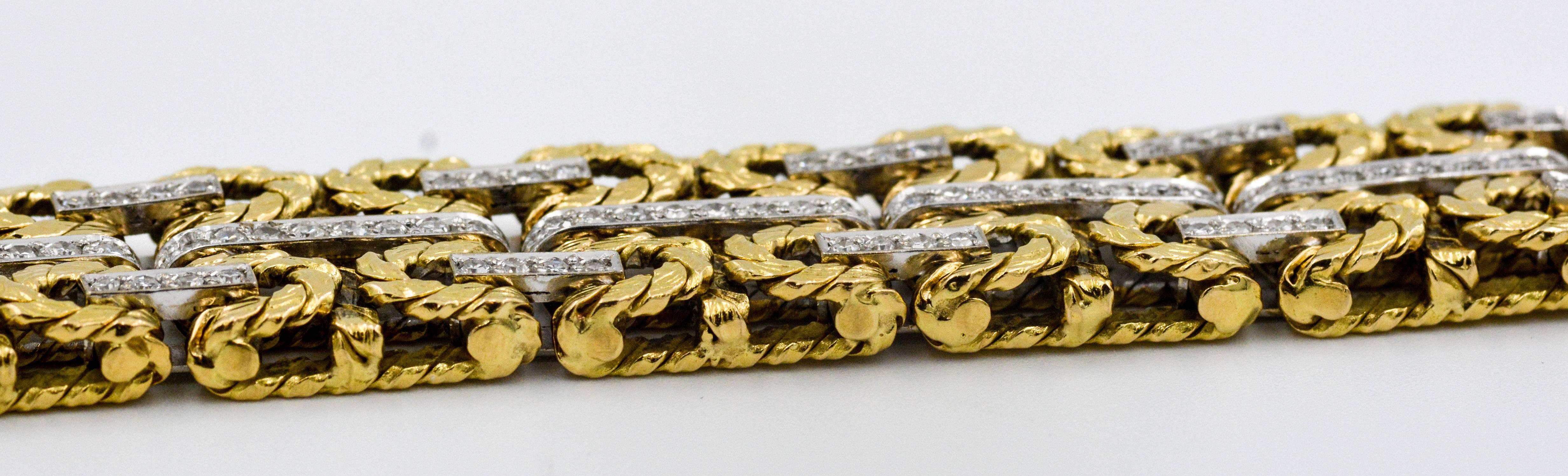 2.00 Carat Diamonds 18 Karat Gold Link Bracelet 2