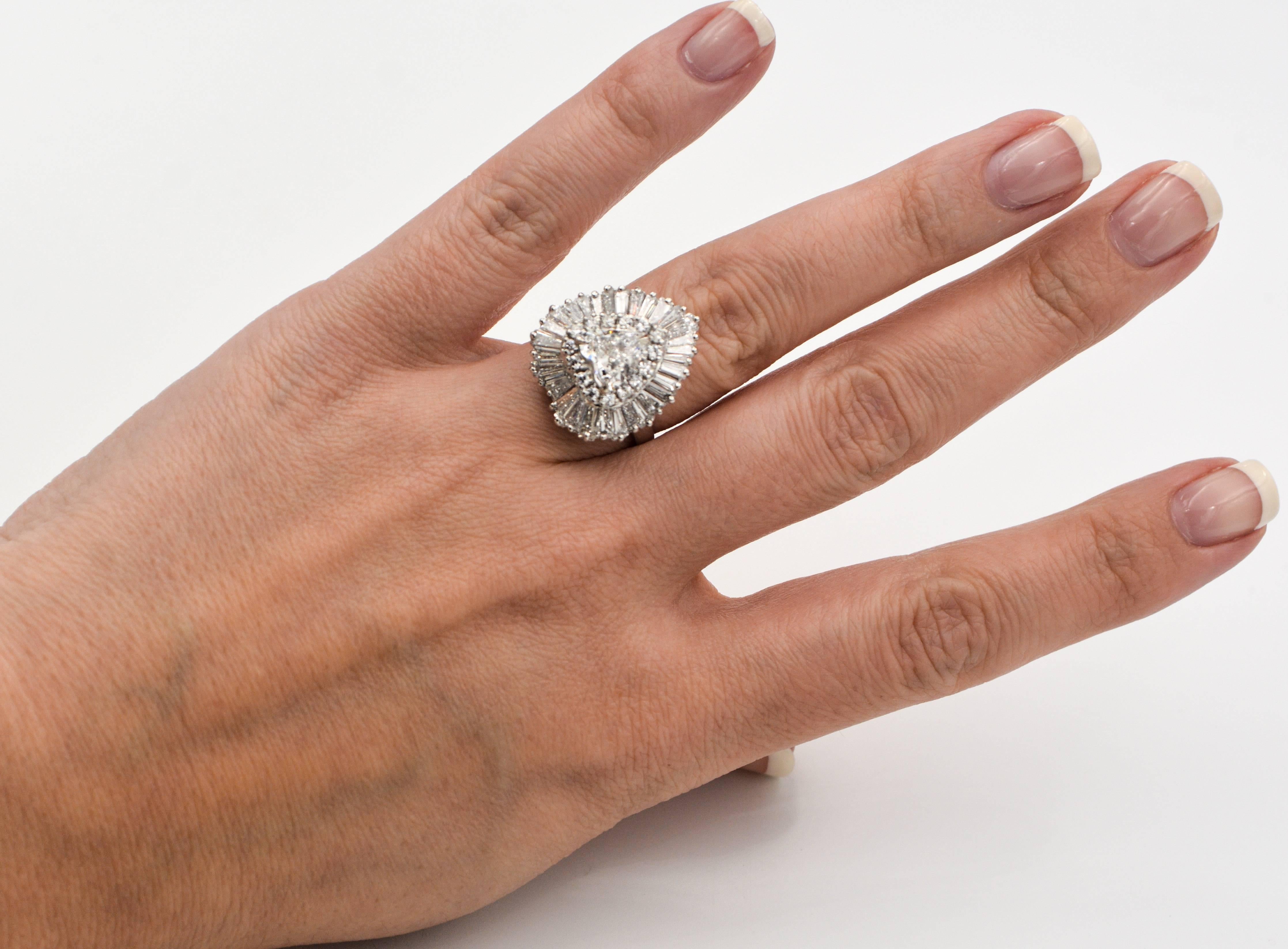 Diamond Platinum Ring-Dant Ballerina Ring Pendant 1