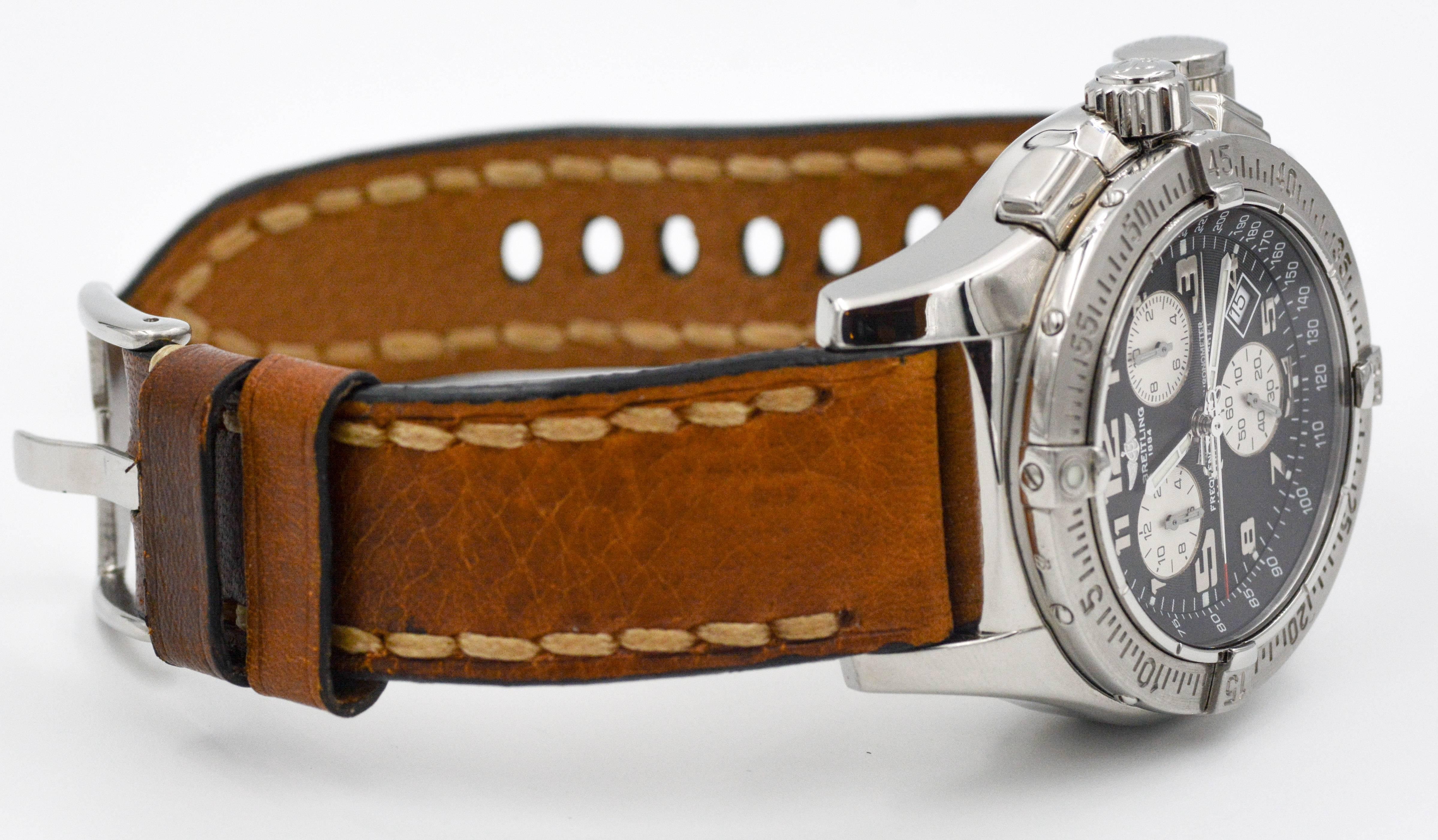 Breitling Stainless Steel Emergency Quartz Wristwatch In Excellent Condition In Dallas, TX