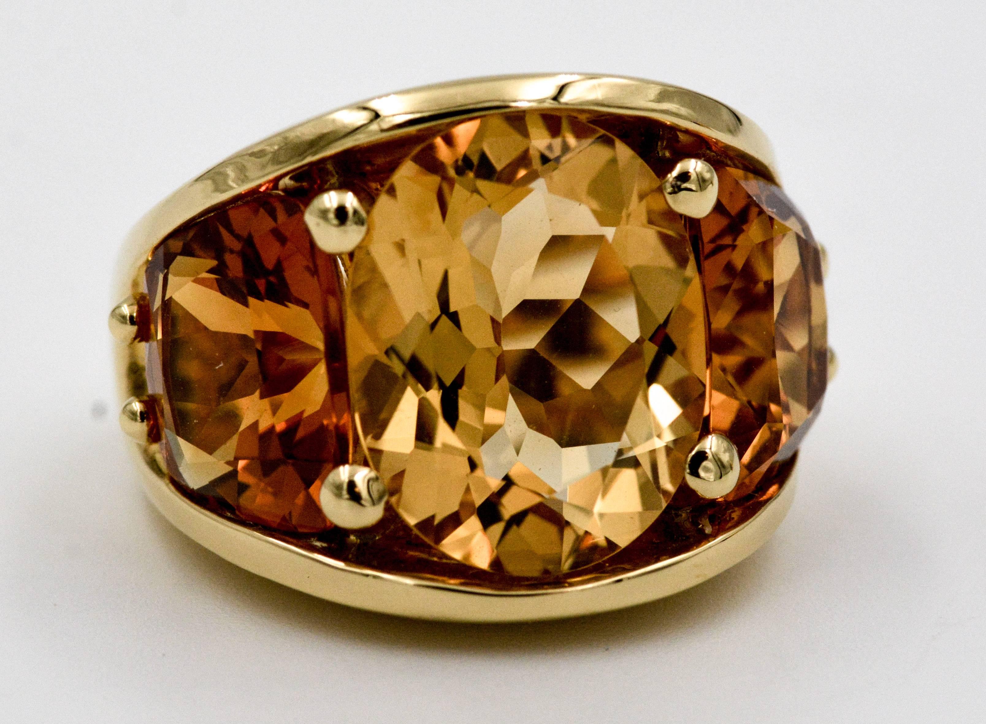 Seaman Schepps 485 Park Avenue Collection Citrine Gold Ring In New Condition In Dallas, TX