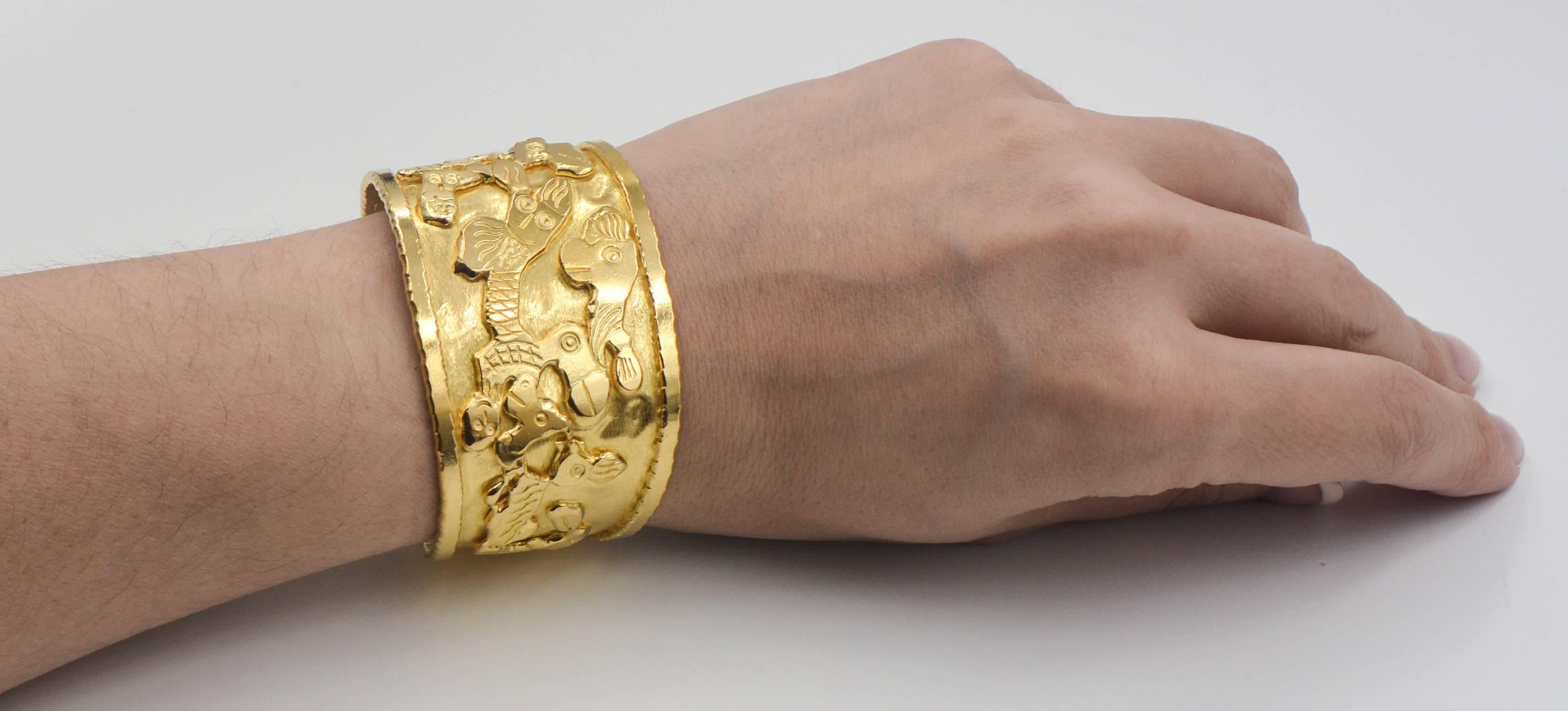 gold wrist cuff bracelet