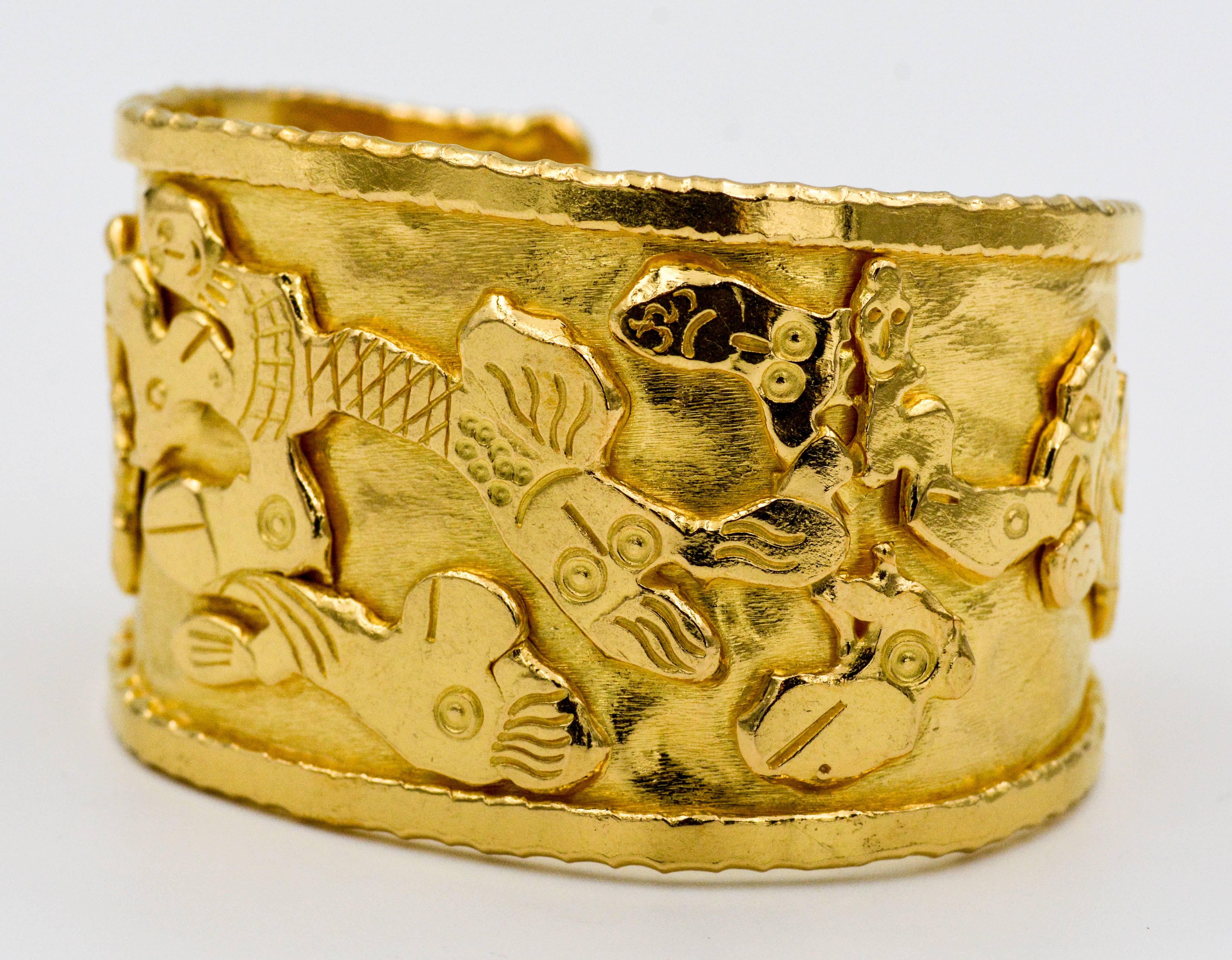 Women's Jean Mahie Charming Monsters Gold Cuff Bracelet