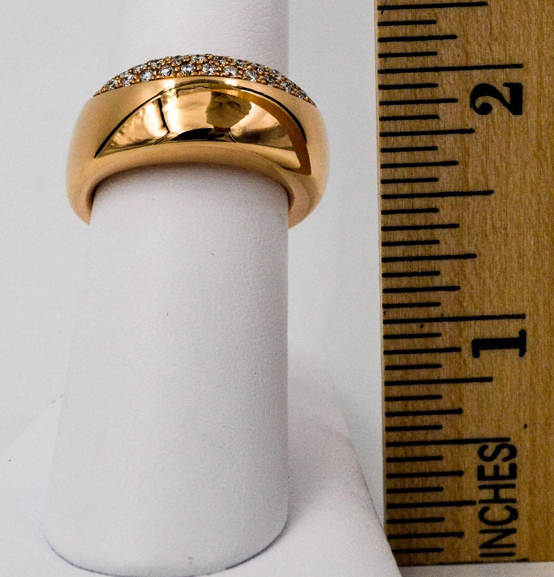 Oramalia by Salvatore Barberi Pave Diamond Pink Gold Domed Ring 1