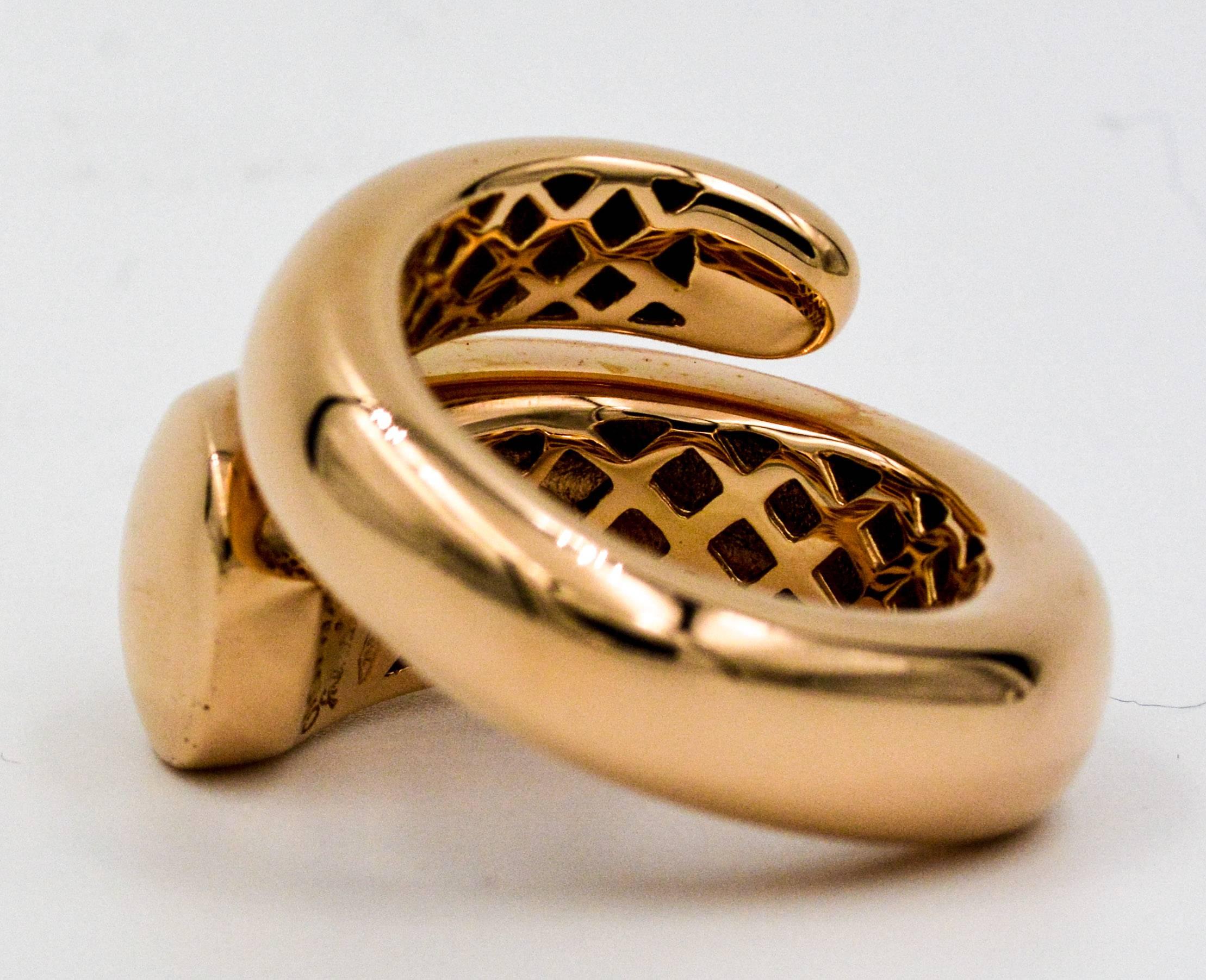 Women's Oromalia Bypass Pink Gold High Domed Ring