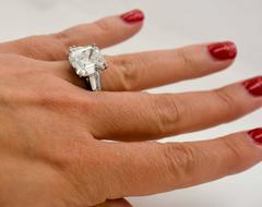 8.02 Carat Emerald Cut Diamond Platinum Engagement Ring
