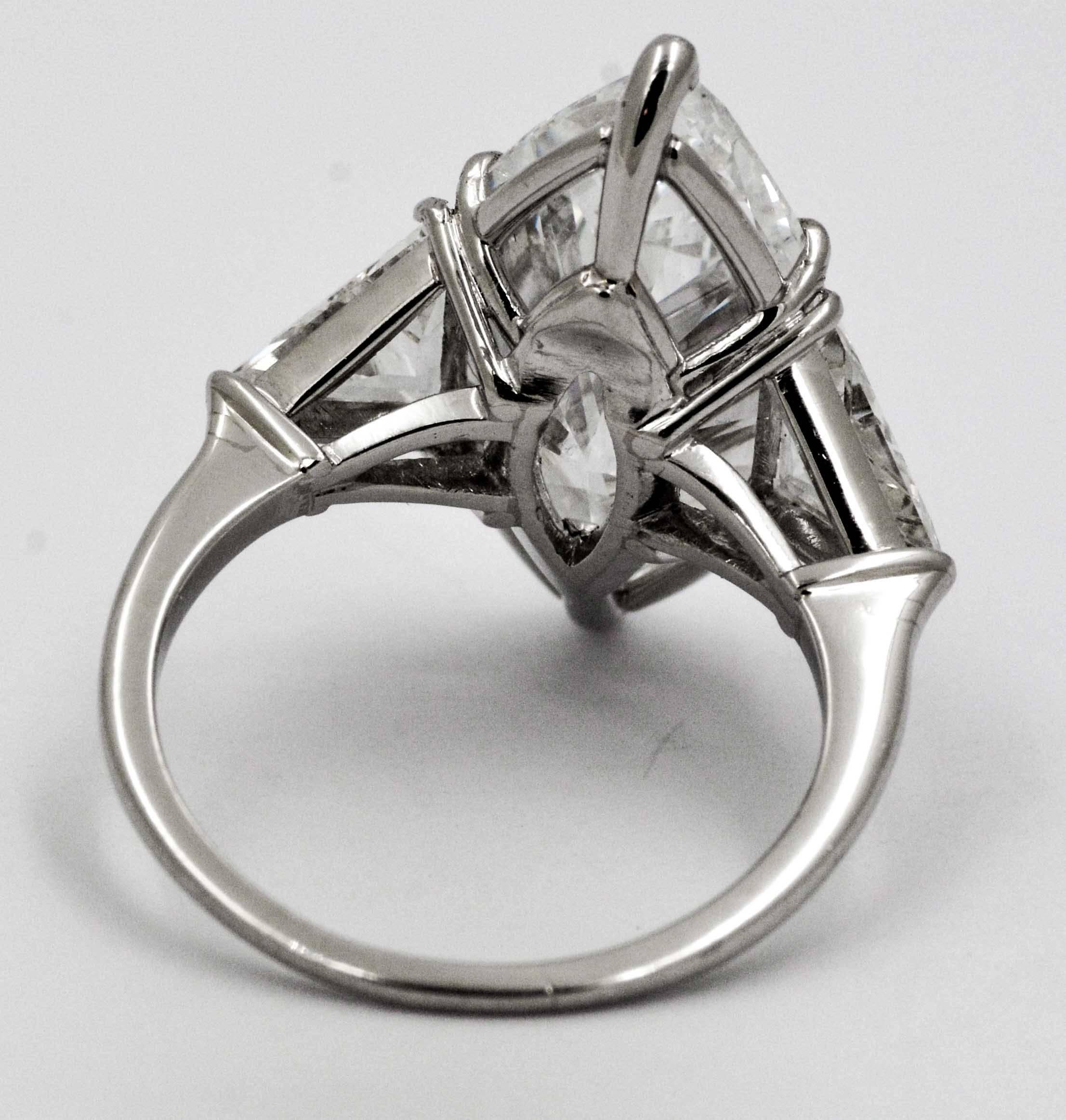 7.04 ct Marquise Diamond and Platinum Engagement Ring 1