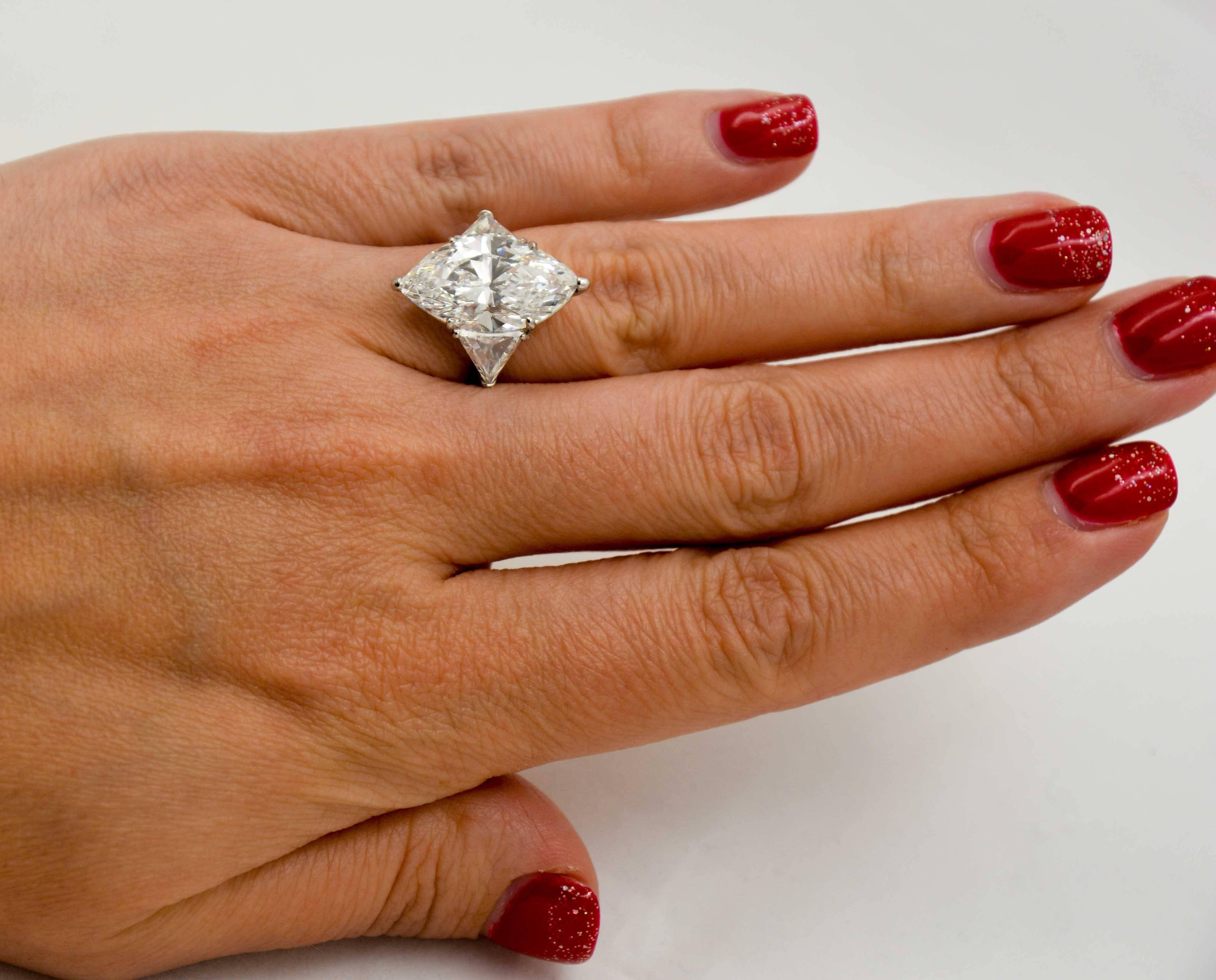 7.04 ct Marquise Diamond and Platinum Engagement Ring 5