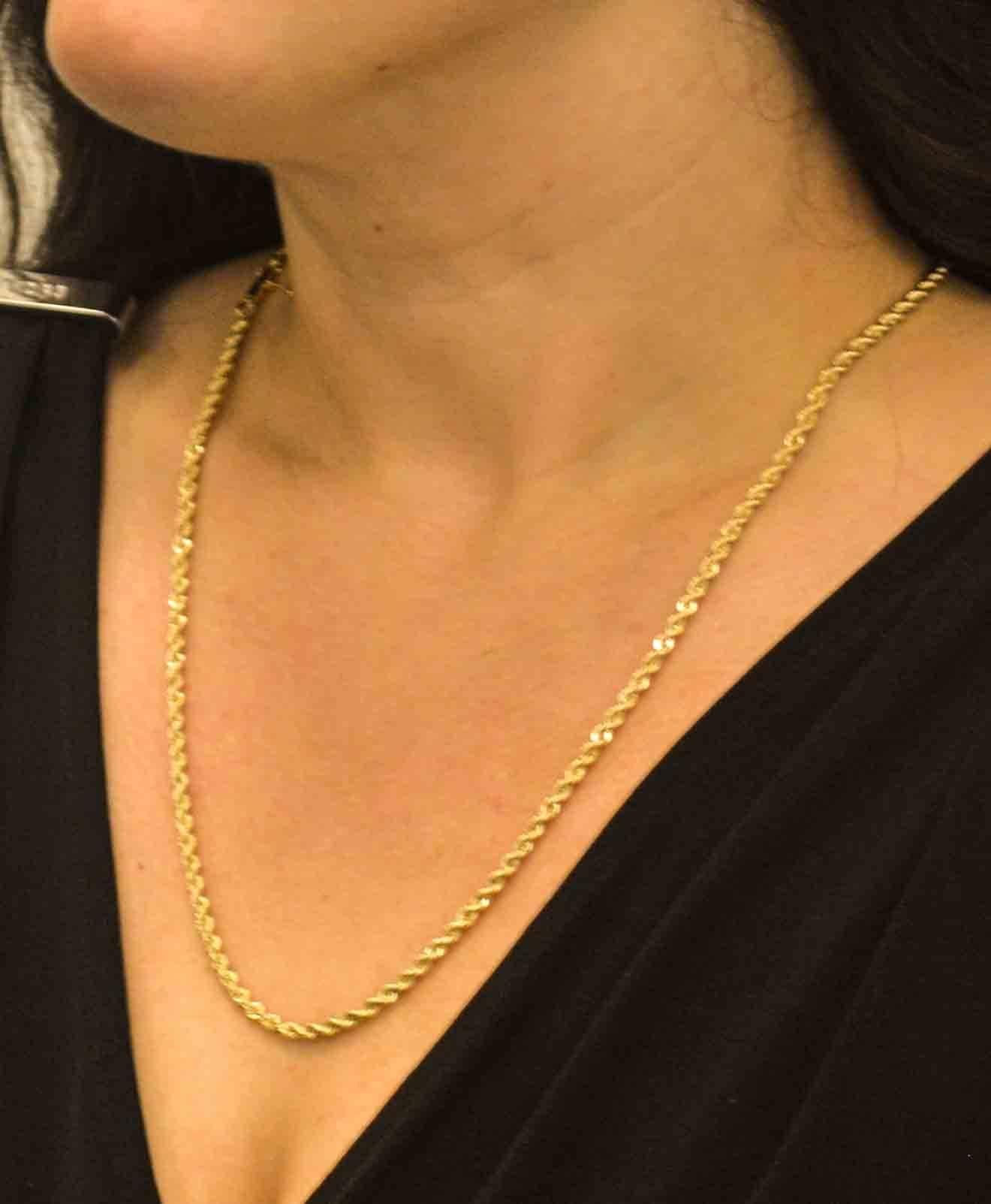 Classic Yellow Gold Rope Chain Necklace 1