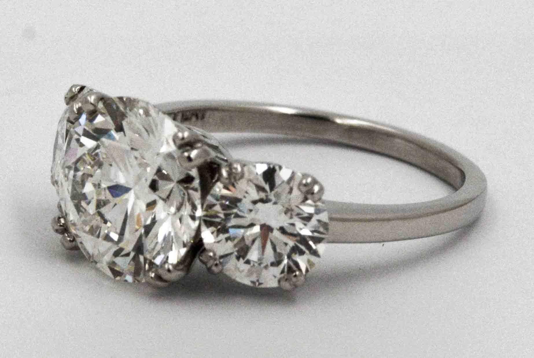 Women's 5.75 Carat Three-Stone Diamond Platinum Engagement Ring