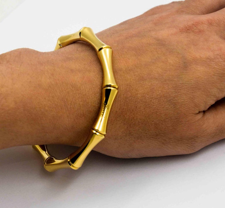 Gucci Bamboo 18 Karat Yellow Gold Stretch Bracelet at 1stDibs gucci
